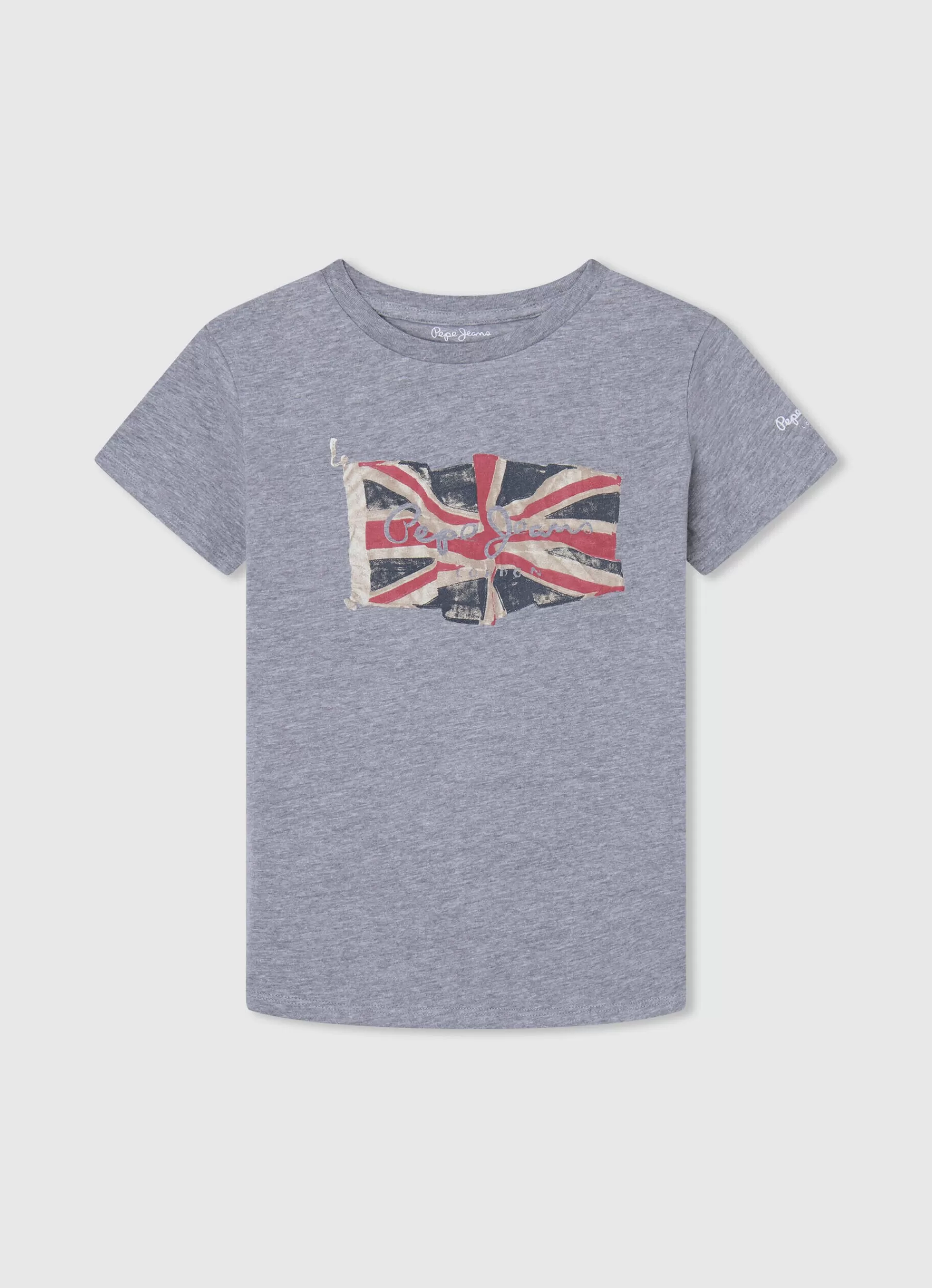 T-shirts*KIDS Pepe Jeans FLAG LOGO COTTON T-SHIRT Marl Grey