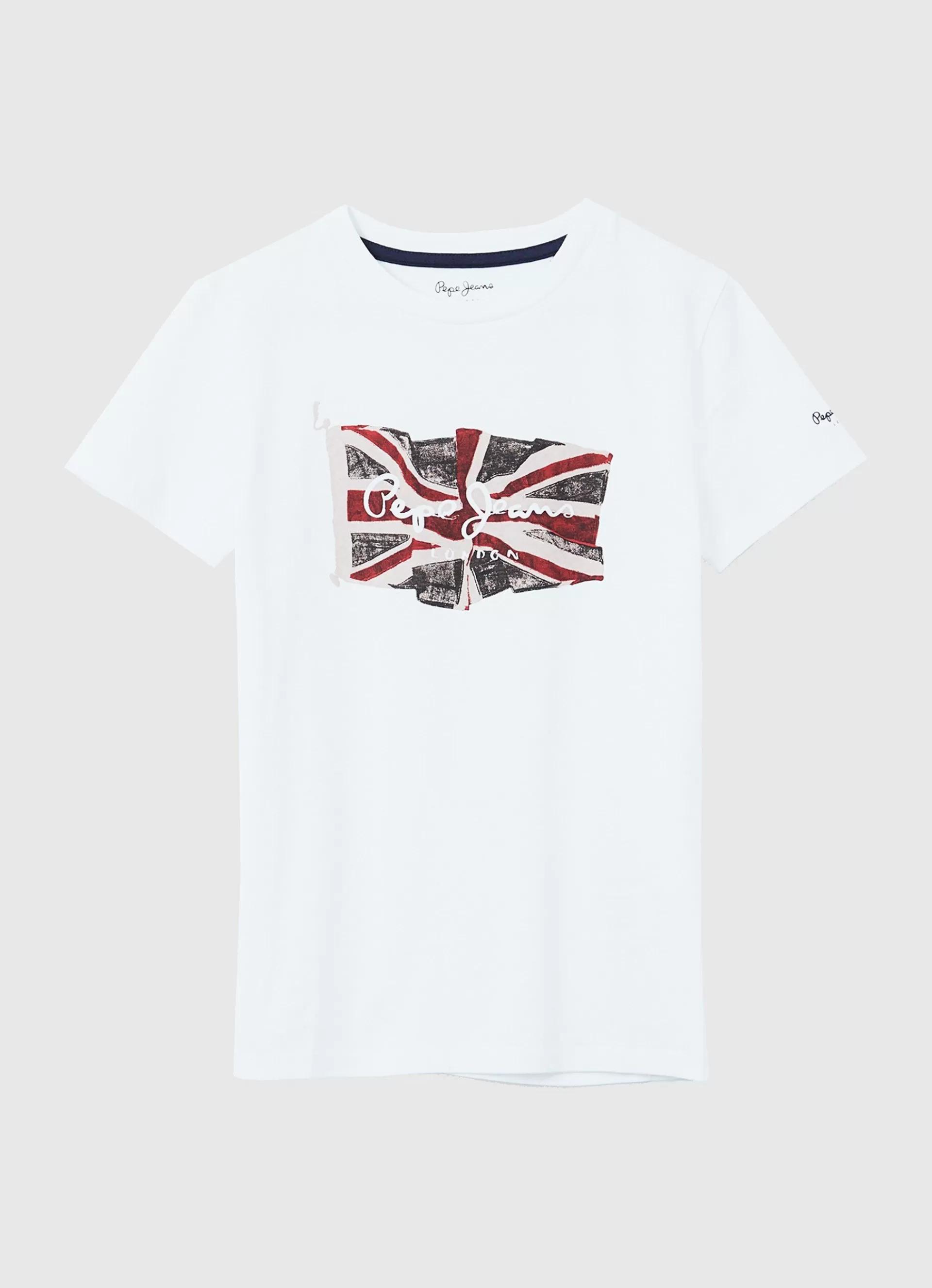 T-shirts*KIDS Pepe Jeans FLAG LOGO COTTON T-SHIRT White