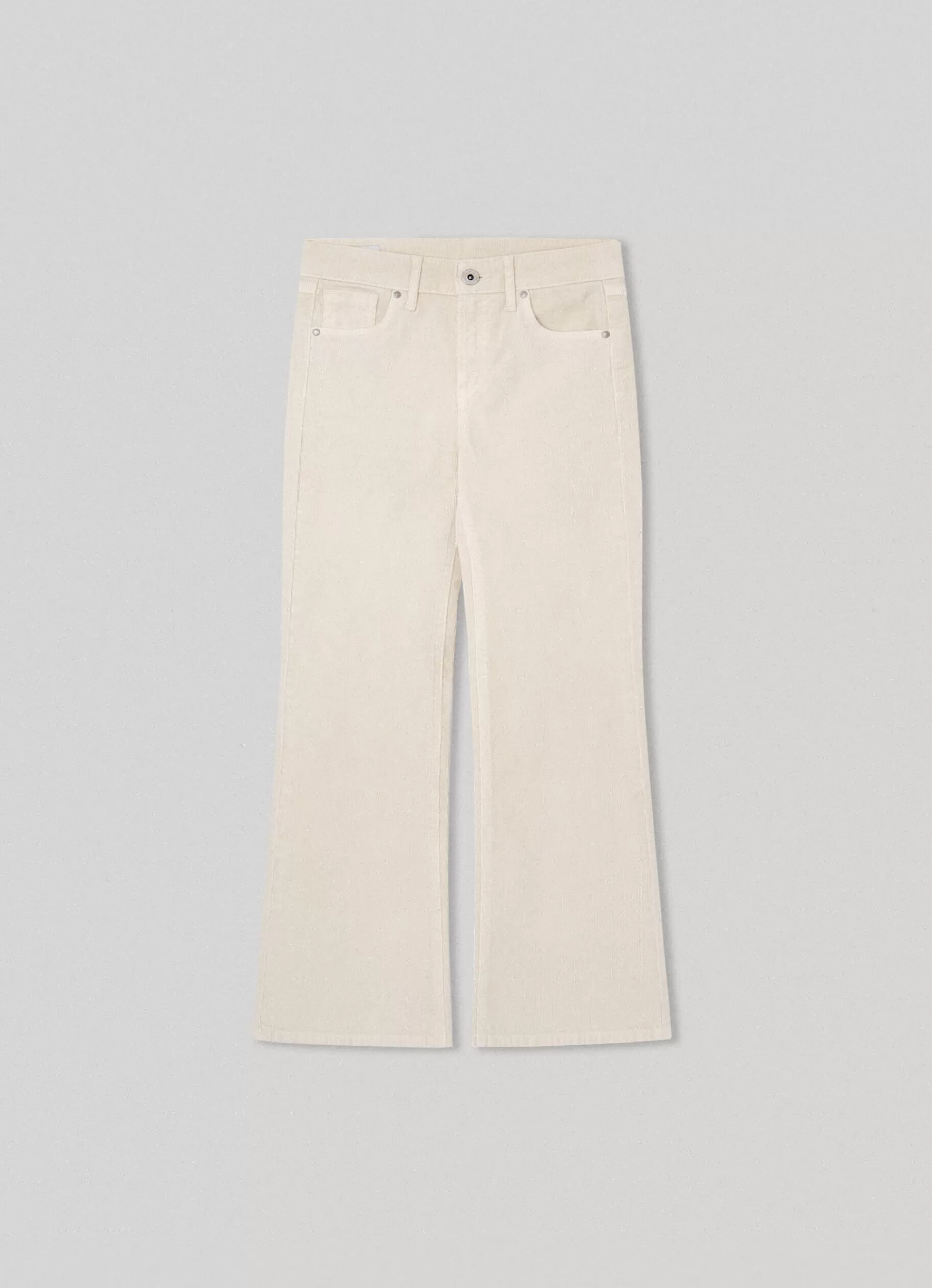 Trousers*KIDS Pepe Jeans FLARED CORDUROY TROUSERS Ivory White