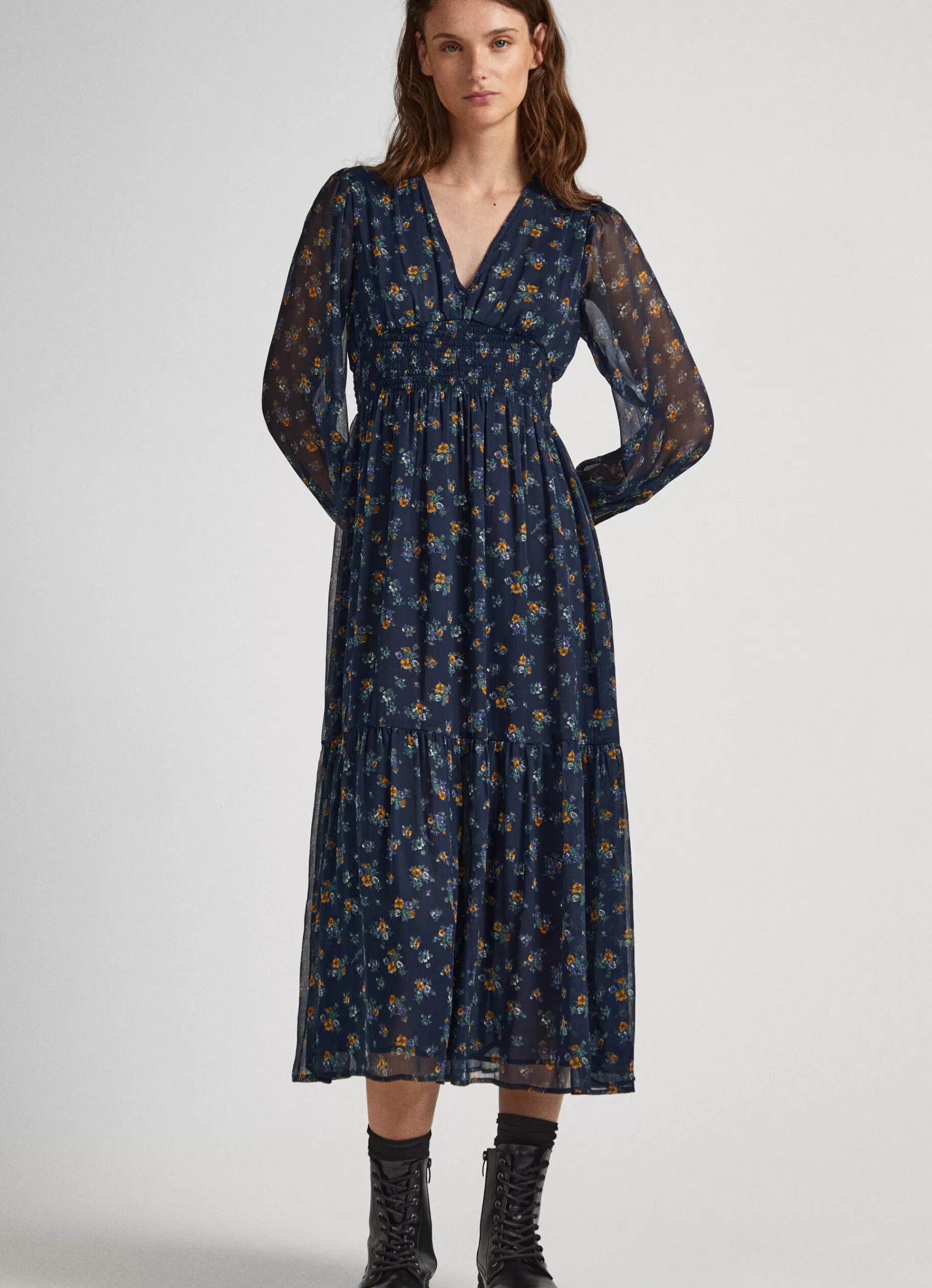 Dresses & Jumpsuits*Women Pepe Jeans FLORAL CHIFFON DRESS Multi