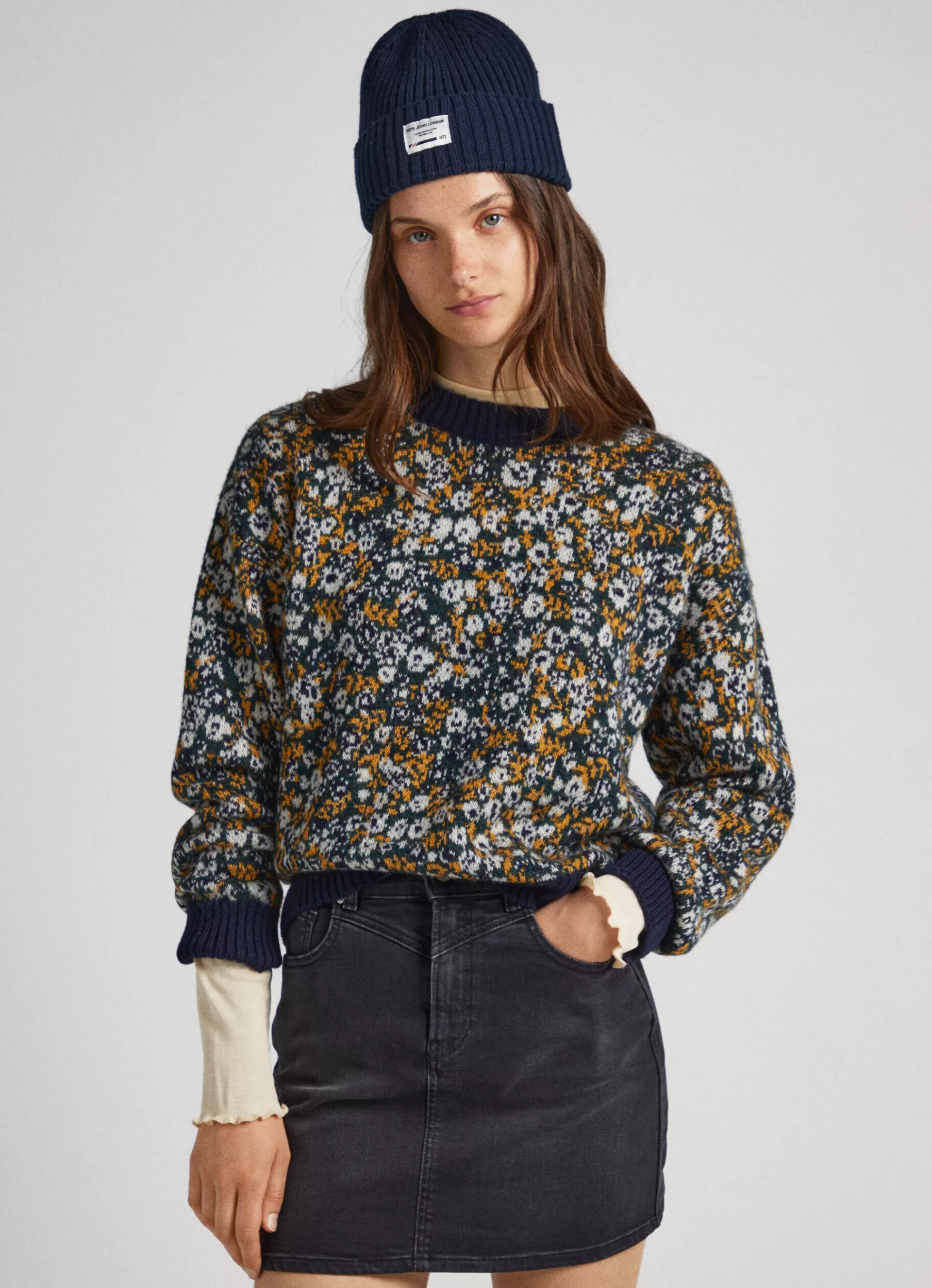 Sweaters & Cardigans | Knitwear*Women Pepe Jeans FLORAL JACQUARD KNIT Regent Green