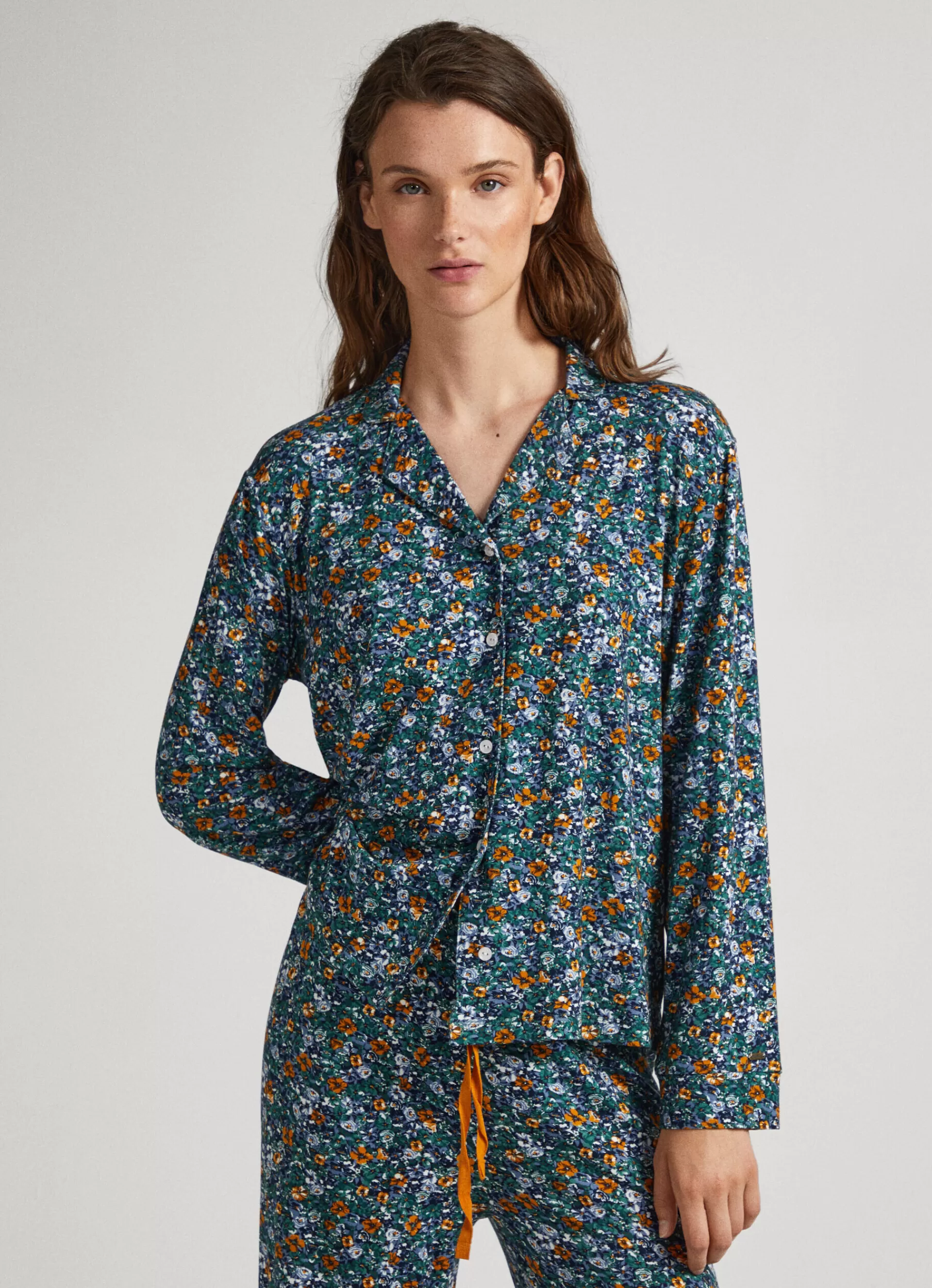 Underwear*Women Pepe Jeans FLORAL PRINT PAJAMA SET Navy