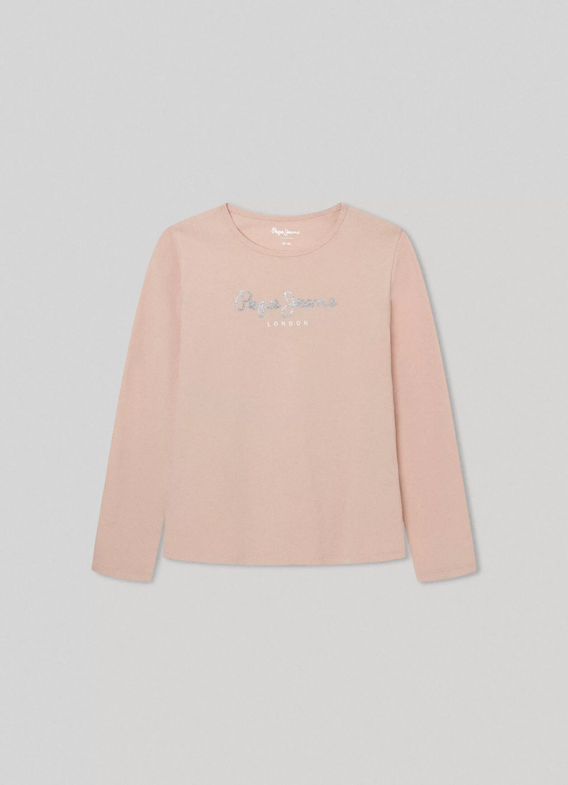 Shirts & T-shirts*KIDS Pepe Jeans FRONT GLITTER LOGO T-SHIRT Ash Rose Pink