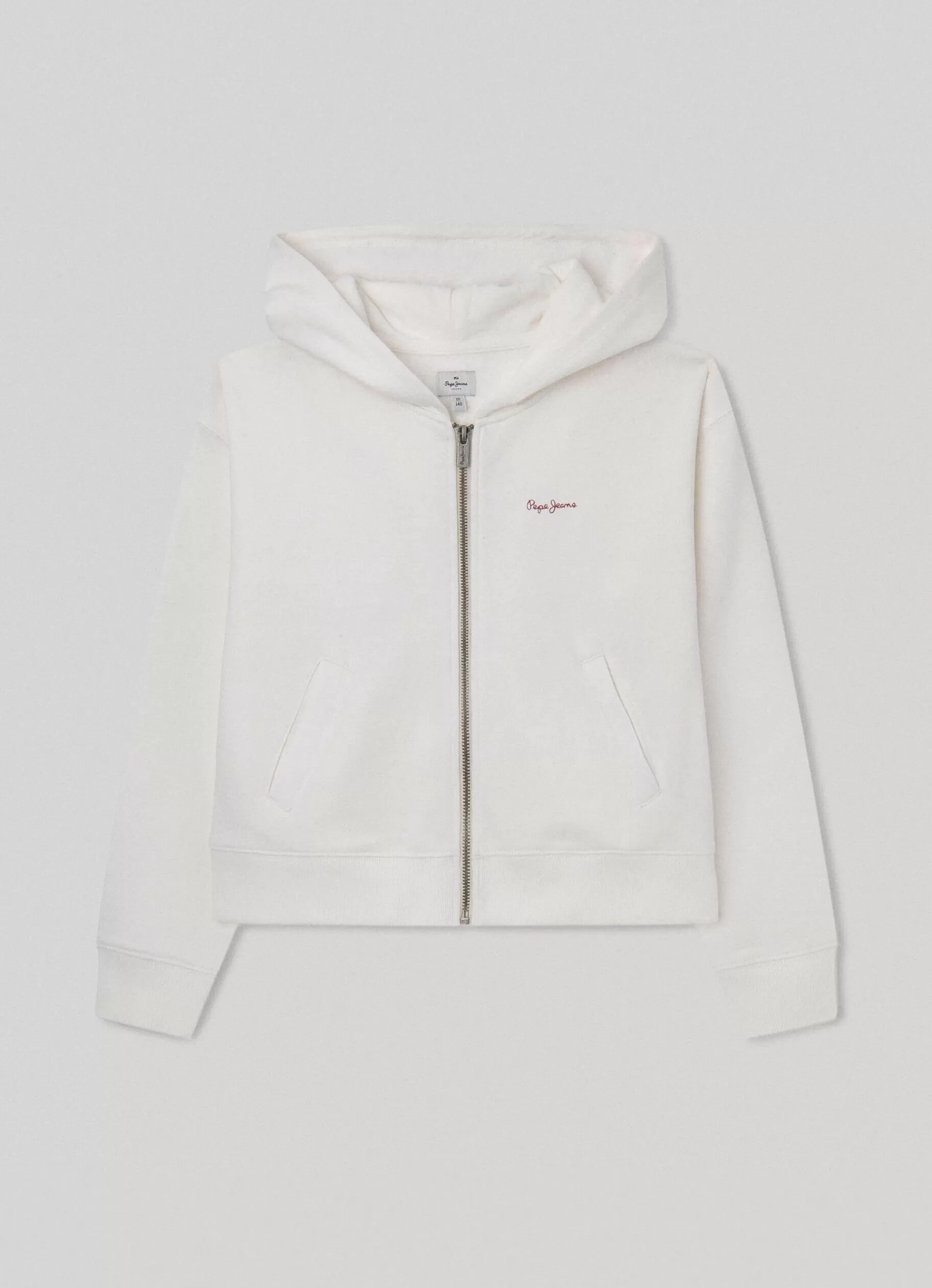 Sweats & Knits*KIDS Pepe Jeans FULL-ZIP HOODIE Mousse White