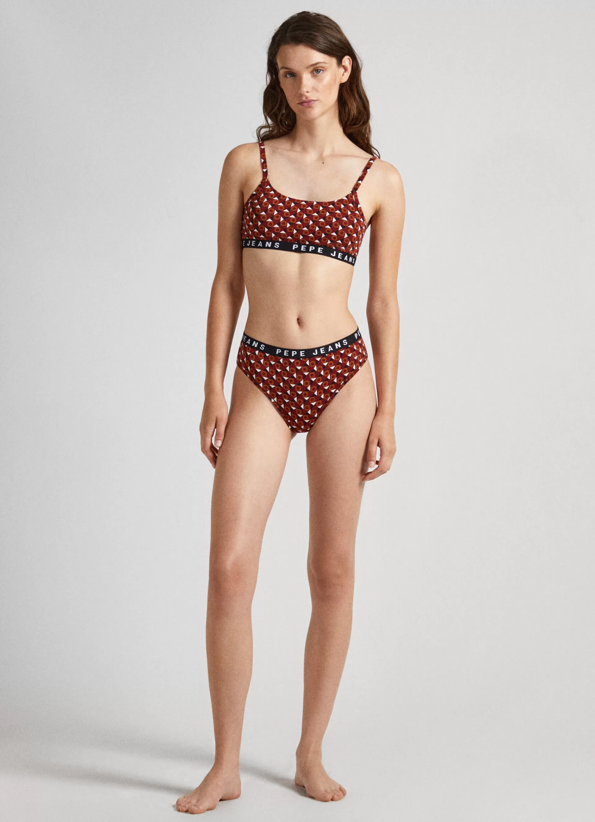 Underwear*Women Pepe Jeans GEOMETRIC PRINT BRALETTE Bordeaux Red