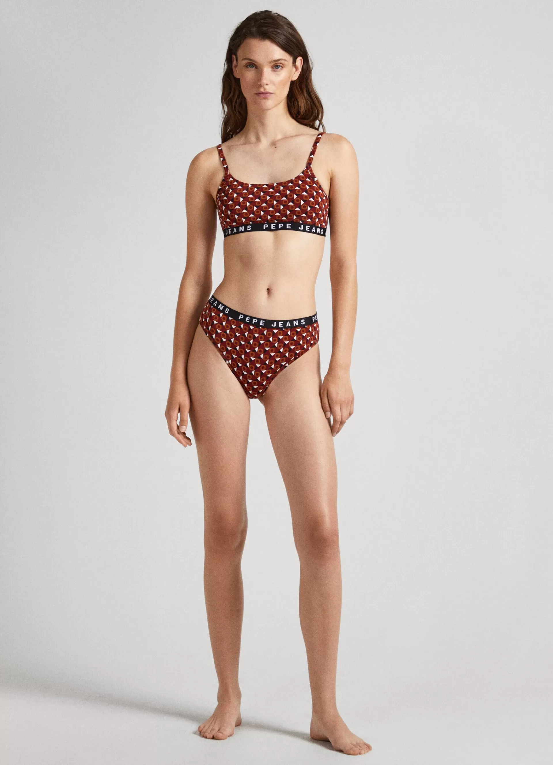 Underwear*Women Pepe Jeans GEOMETRIC PRINT KNICKERS Bordeaux Red