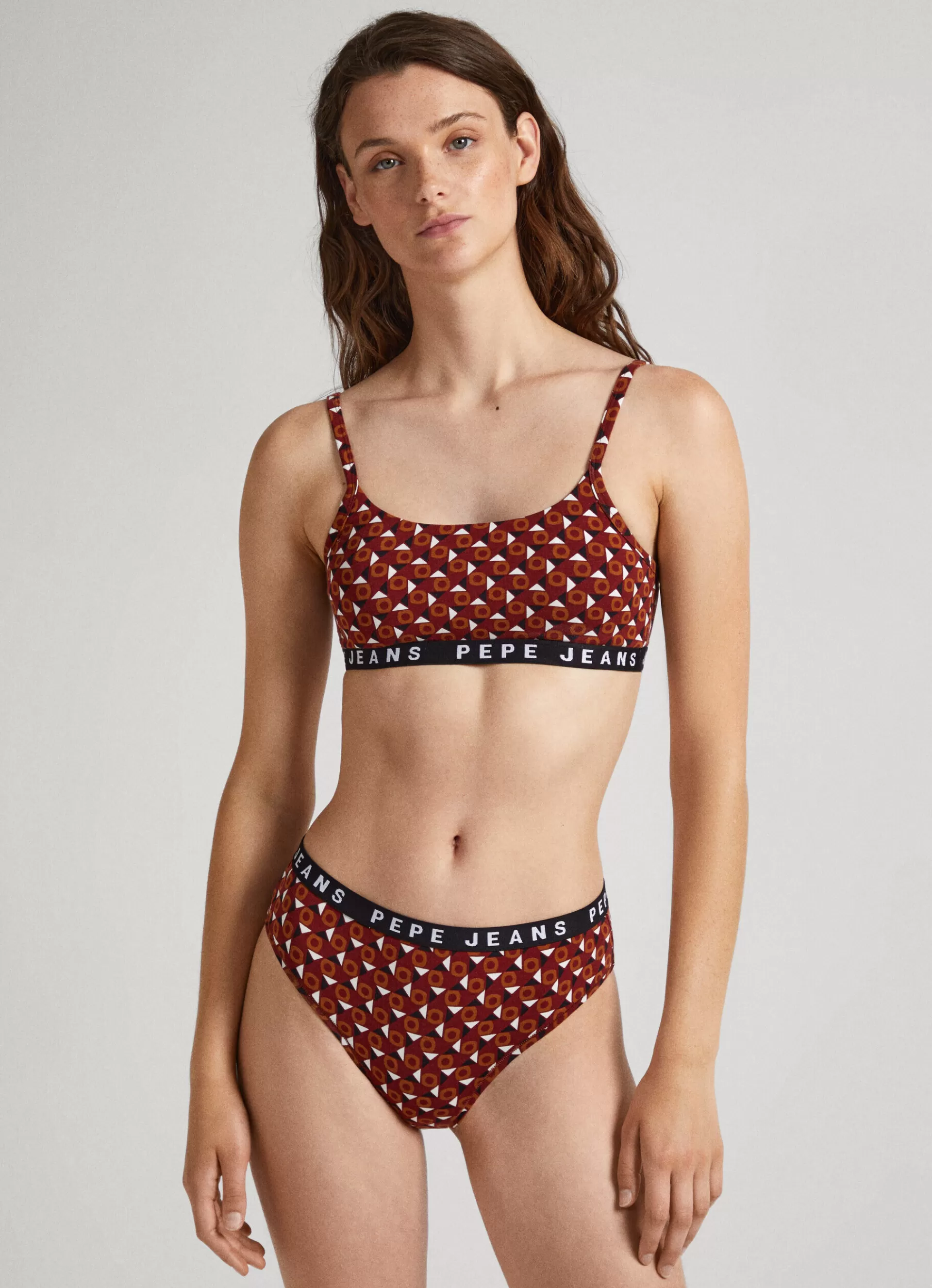 Underwear*Women Pepe Jeans GEOMETRIC PRINT KNICKERS Bordeaux Red