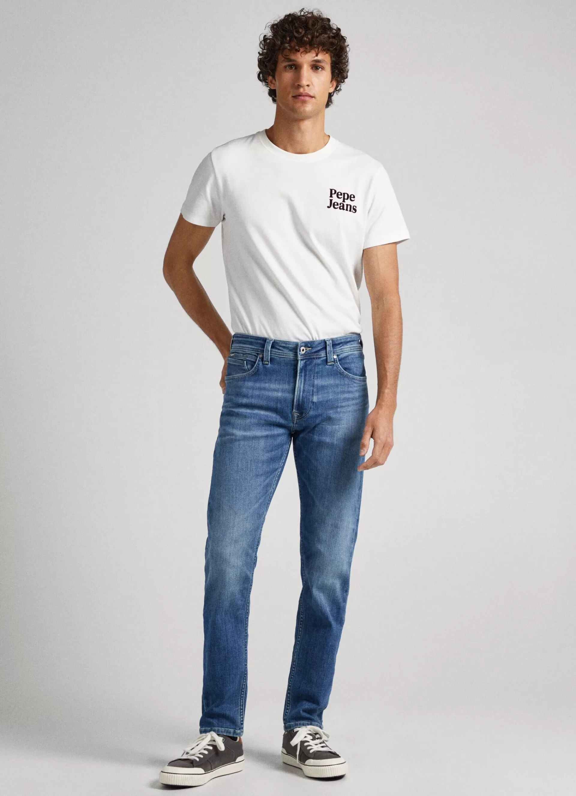 Slim*Men Pepe Jeans HATCH REGULAR SLIM FIT MID-RISE JEANS Denim