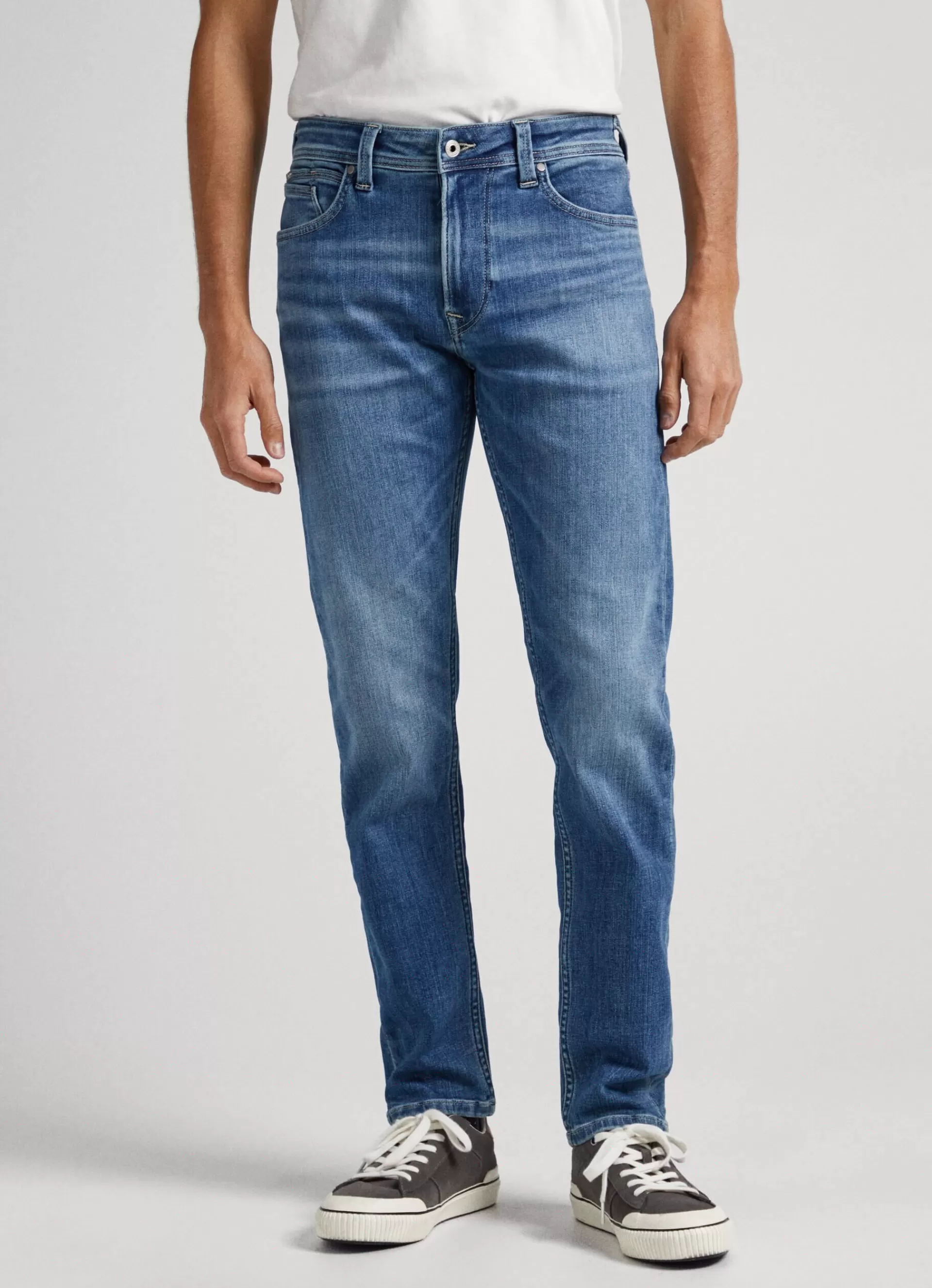 Slim*Men Pepe Jeans HATCH REGULAR SLIM FIT MID-RISE JEANS Denim