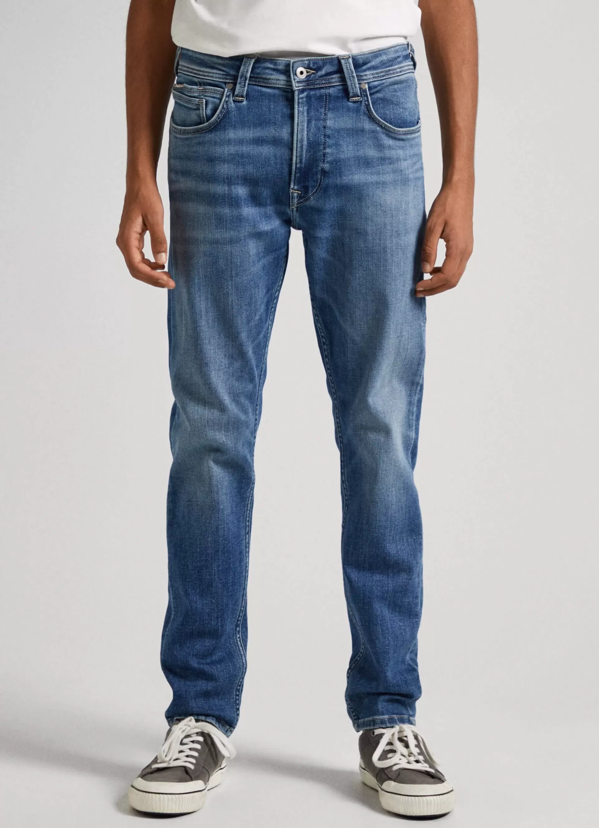 Slim*Men Pepe Jeans HATCH REGULAR SLIM FIT MID-RISE JEANS Denim