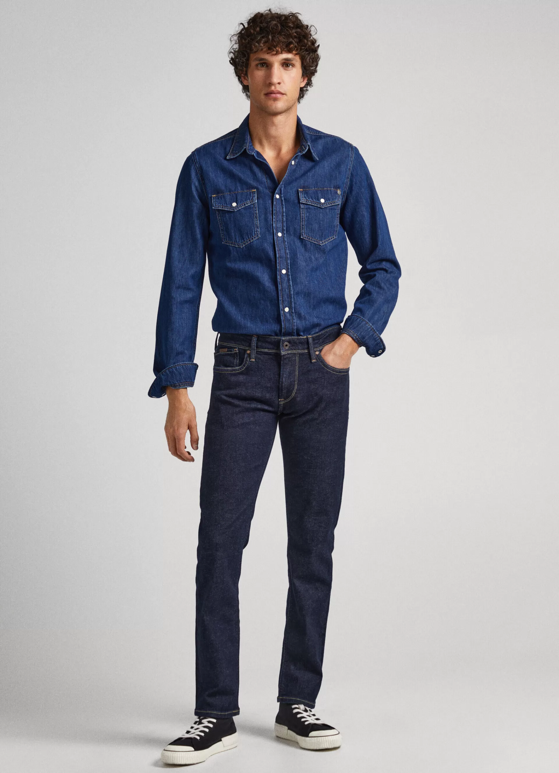 Slim*Men Pepe Jeans HATCH SLIM FIT LOW-RISE JEANS Denim