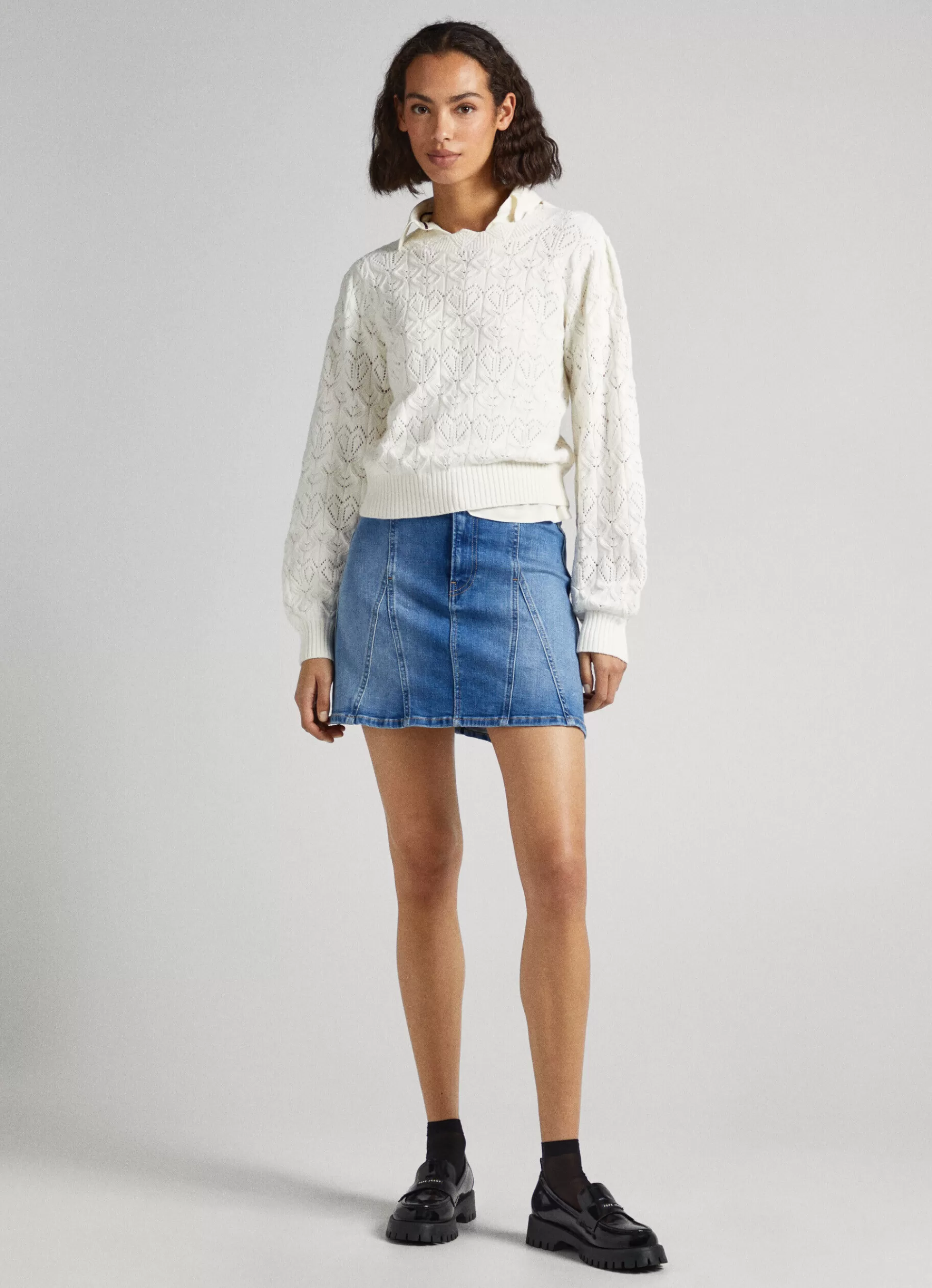 Sweaters & Cardigans | Knitwear*Women Pepe Jeans HEARTS OPENWORK KNIT Mousse White