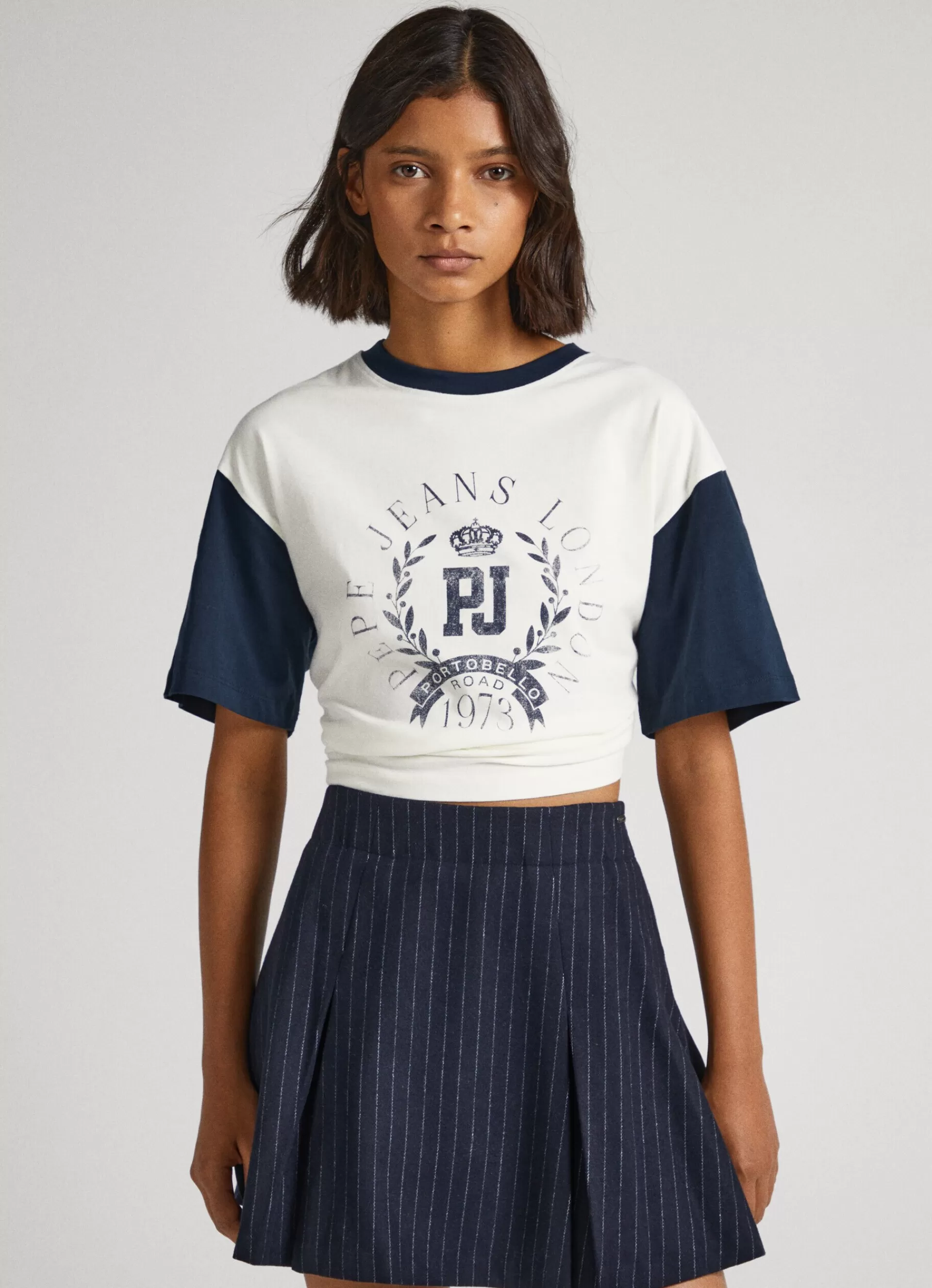 T-shirts*Women Pepe Jeans HERITAGE LOGO T-SHIRT Mousse White