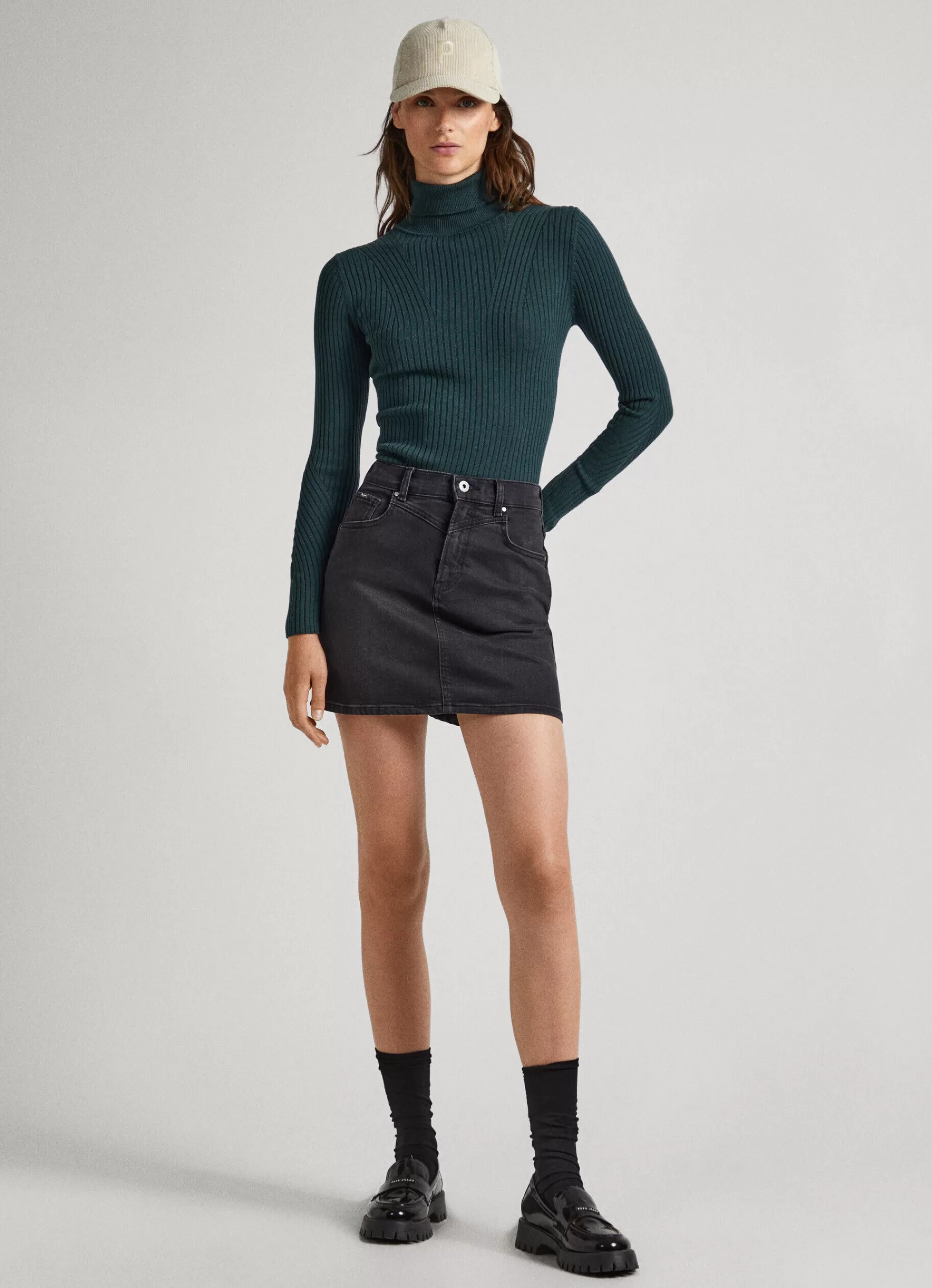 Sweaters & Cardigans | Knitwear*Women Pepe Jeans HIGH NECK RIBBED KNIT Regent Green