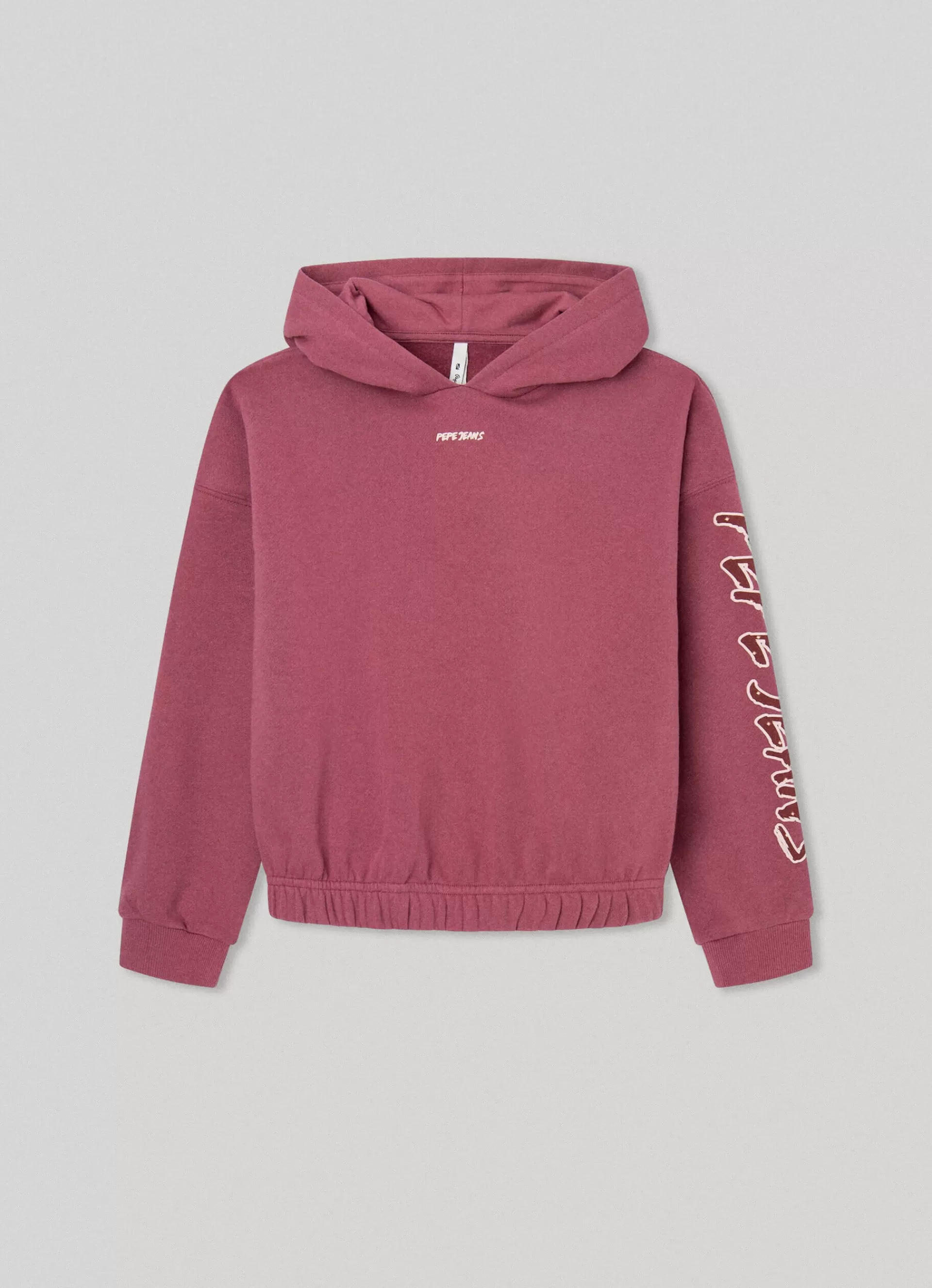 Sweats & Knits*KIDS Pepe Jeans HOODED COTTON SWEATSHIRT Crushed Berry Red