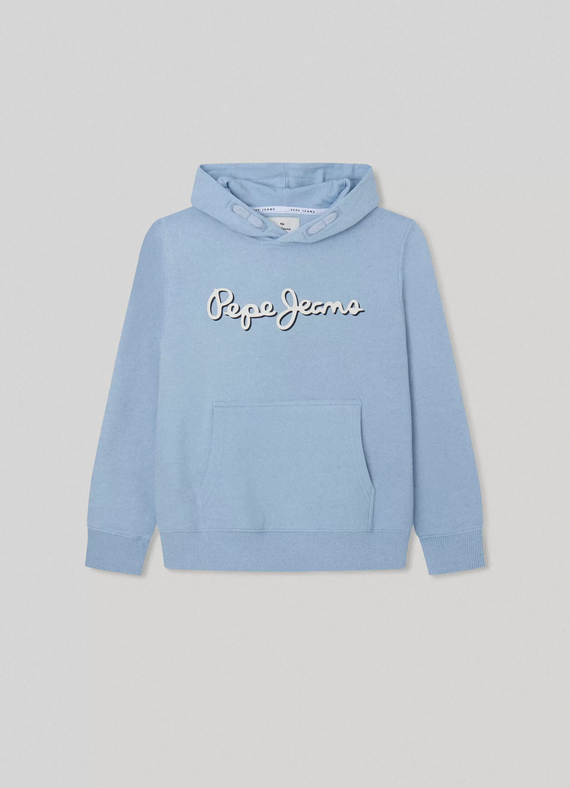 Sweats*KIDS Pepe Jeans HOODIE WITH 3D- EFFECT LOGO Bleach Blue