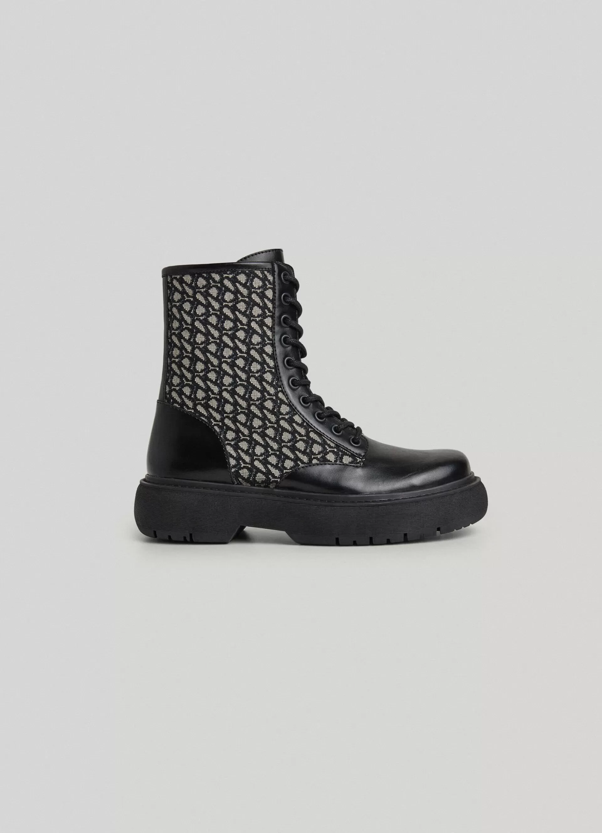 Boots & Shoes*Women Pepe Jeans JACQUARD CALF-LENGTH BOOTS Black