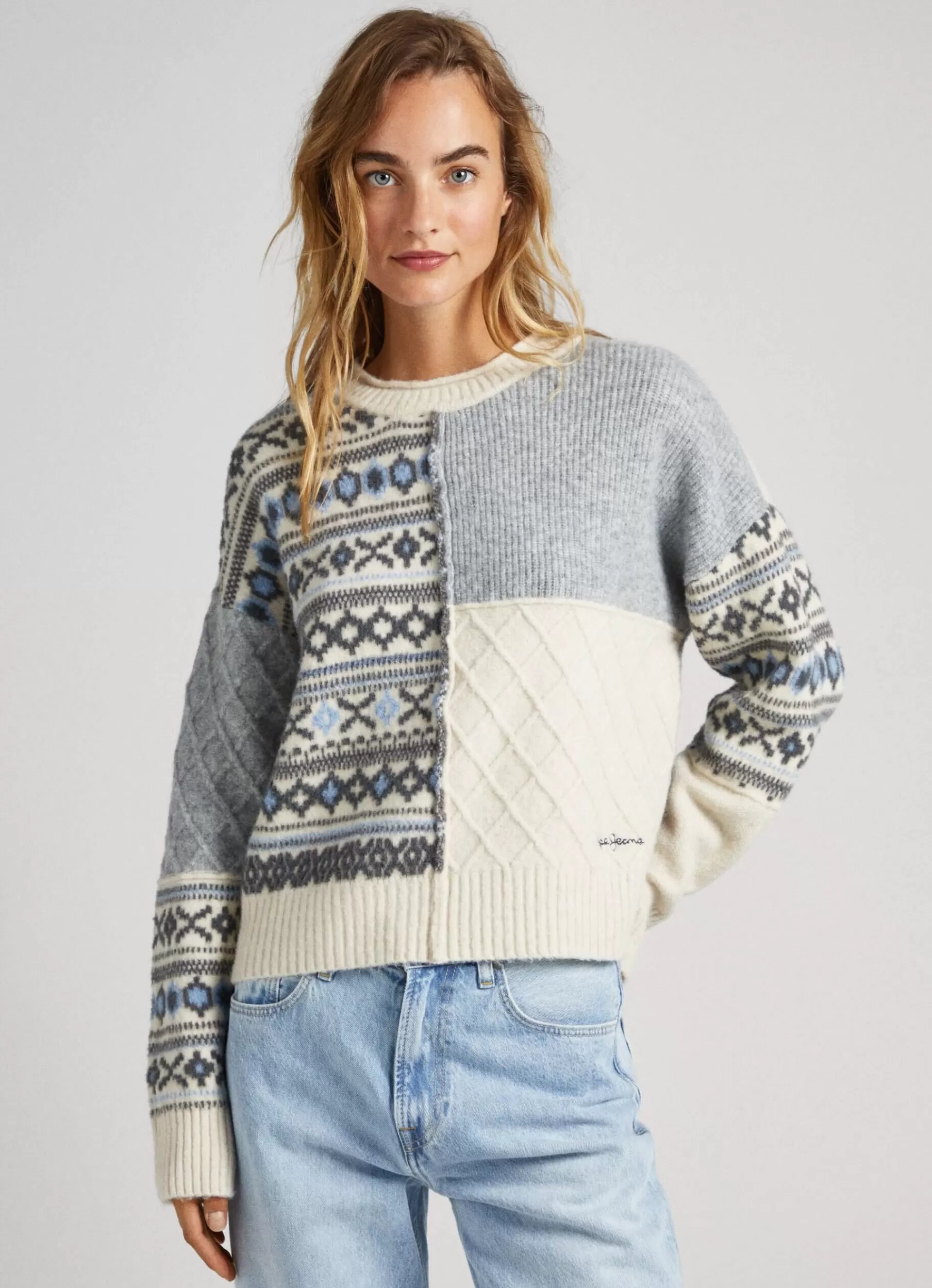 Sweaters & Cardigans | Knitwear*Women Pepe Jeans JACQUARD PATCHWORK KNIT Multi