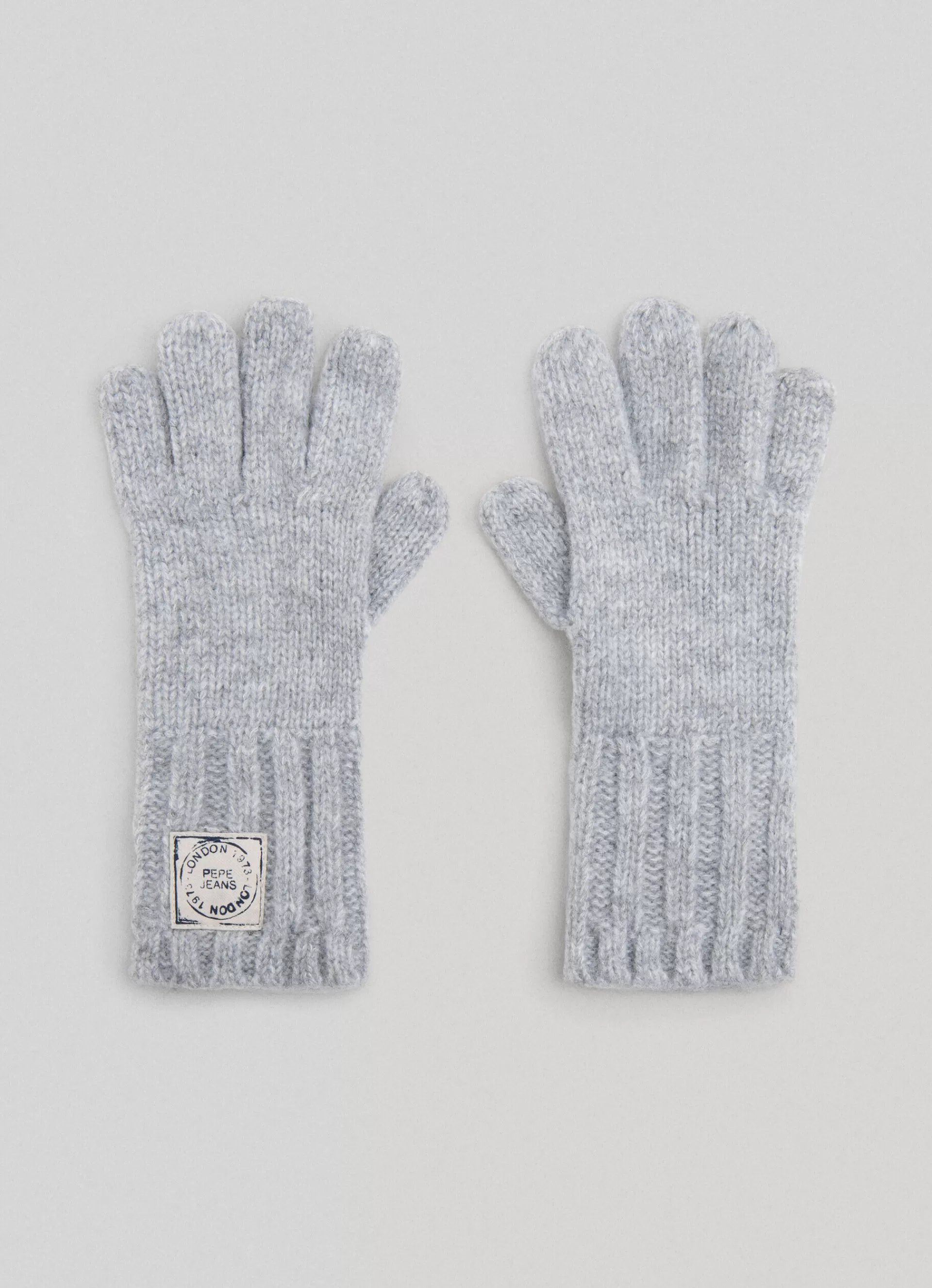 Foulard & Scarves*Women Pepe Jeans LABEL LOGO GLOVES Marl Grey