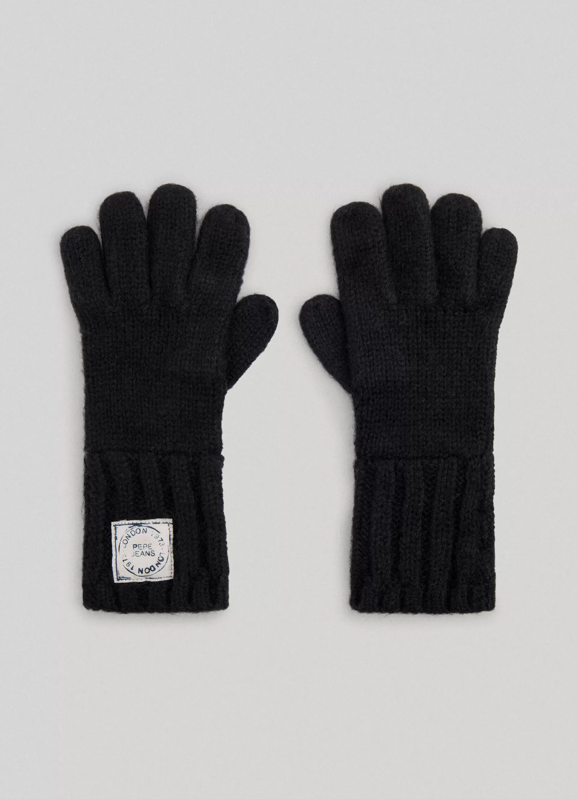 Foulard & Scarves*Women Pepe Jeans LABEL LOGO GLOVES Black