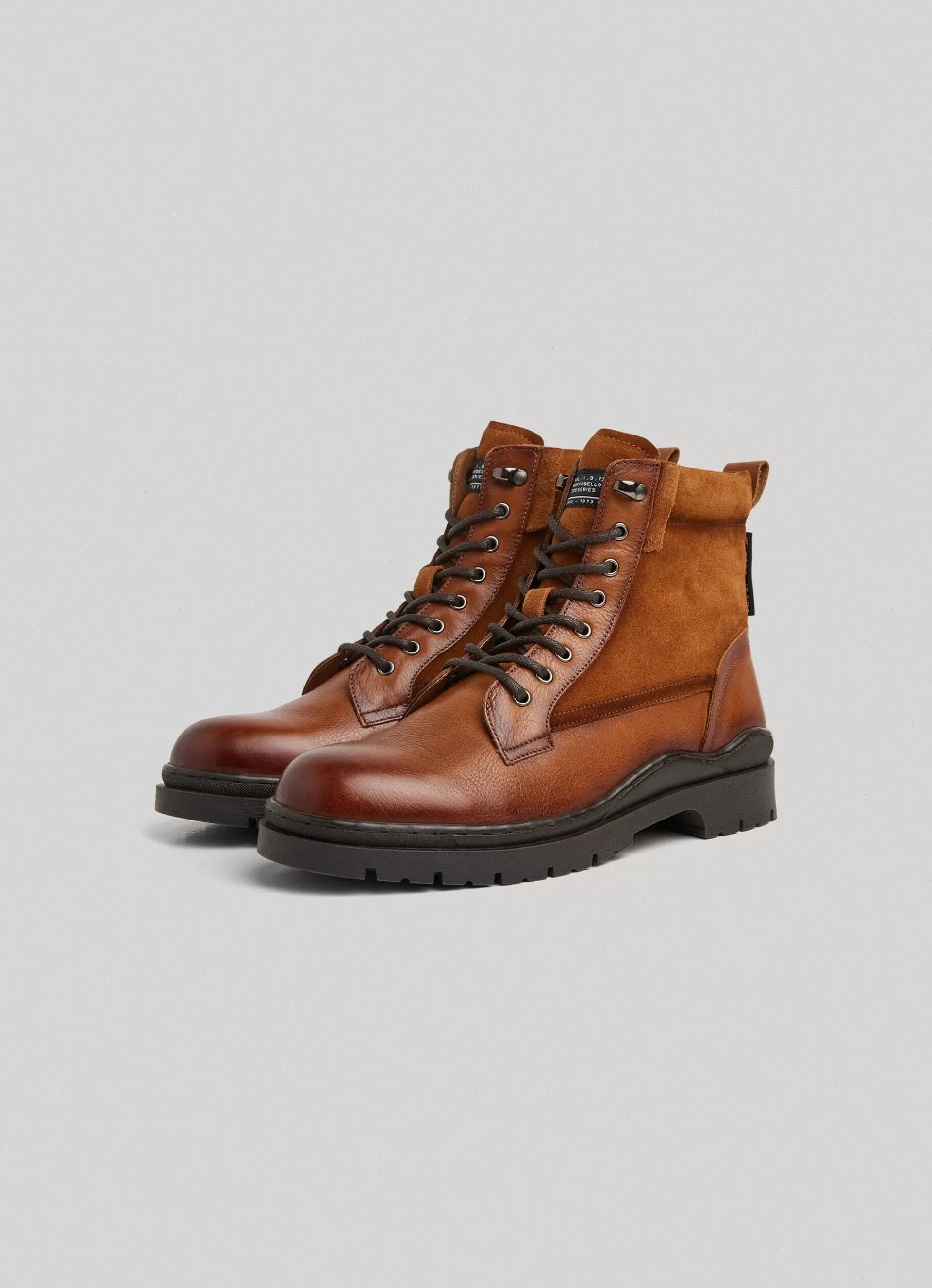 Boots and Shoes*Men Pepe Jeans LACE-UP UTILITY BOOTS Cognac Brown