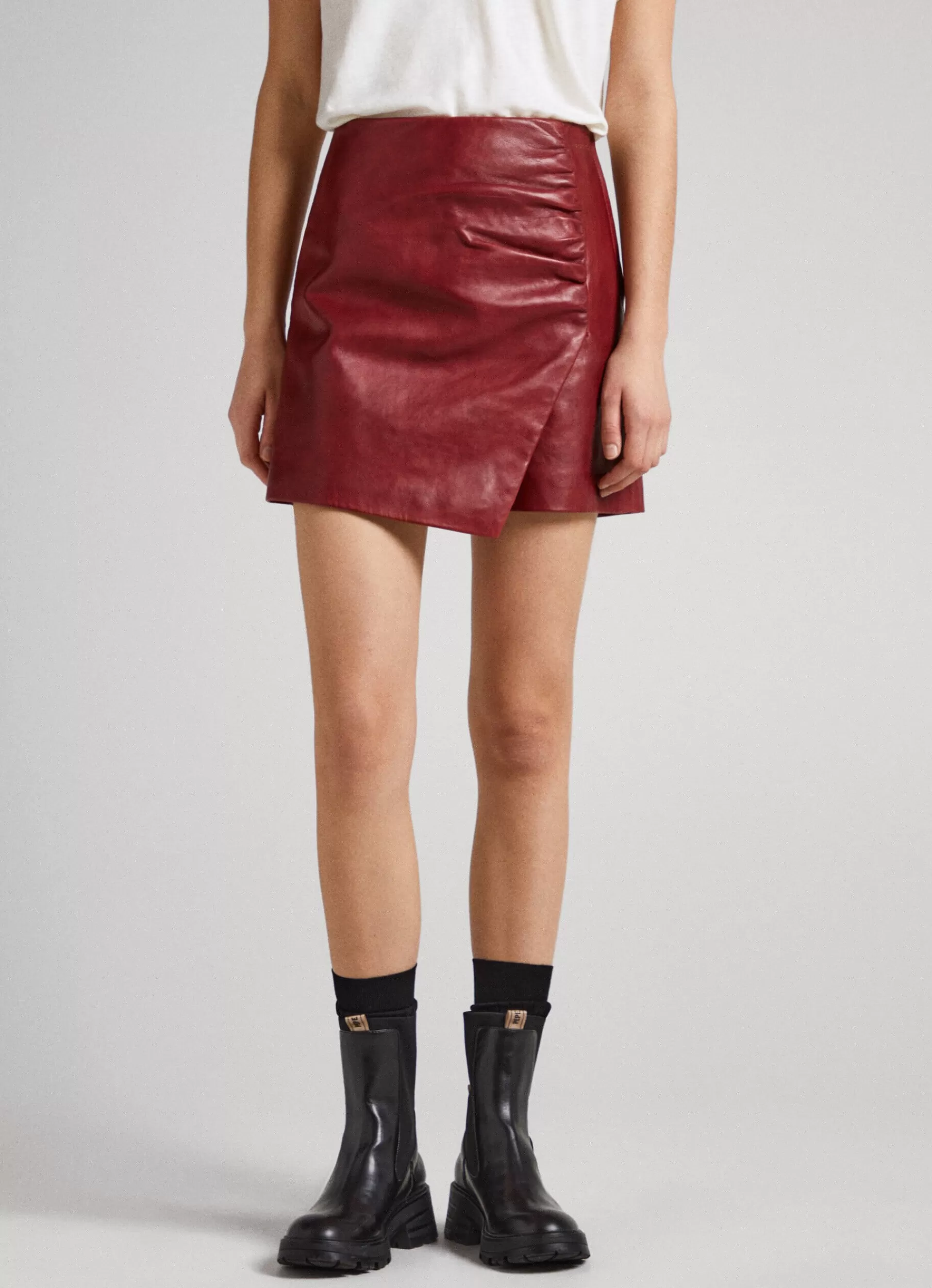 Skirts & Shorts*Women Pepe Jeans LAMB NAPPA SKORT Burgundy Red