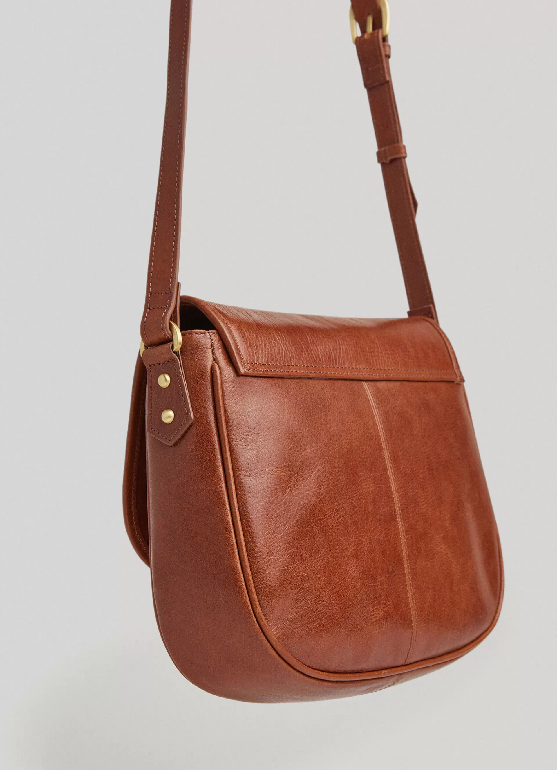 Bags & Backpacks*Women Pepe Jeans LEATHER CROSSBODY BAG Tobacco Brown