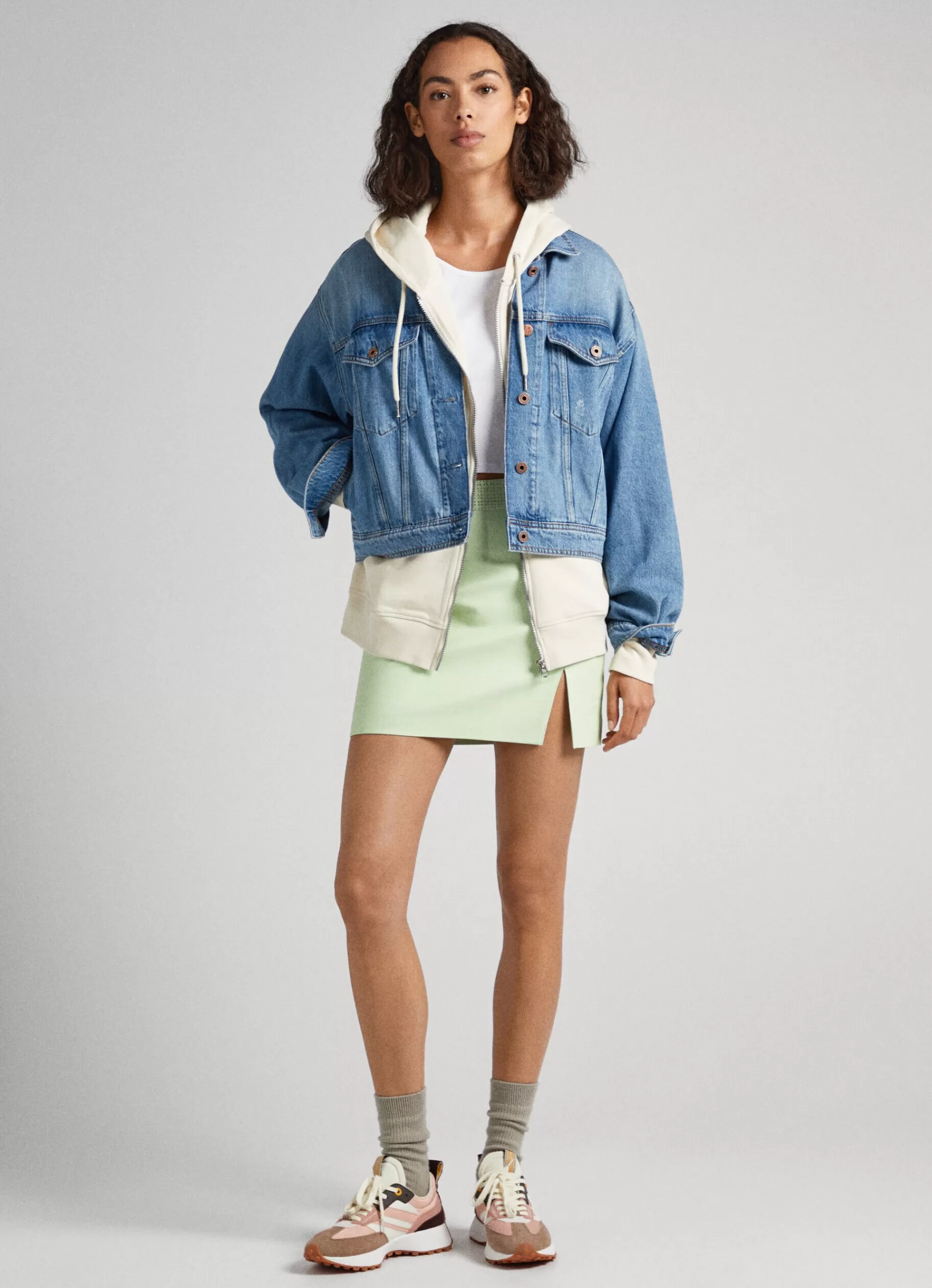 Skirts & Shorts*Women Pepe Jeans LEATHER-EFFECT SKIRT Bleach Green