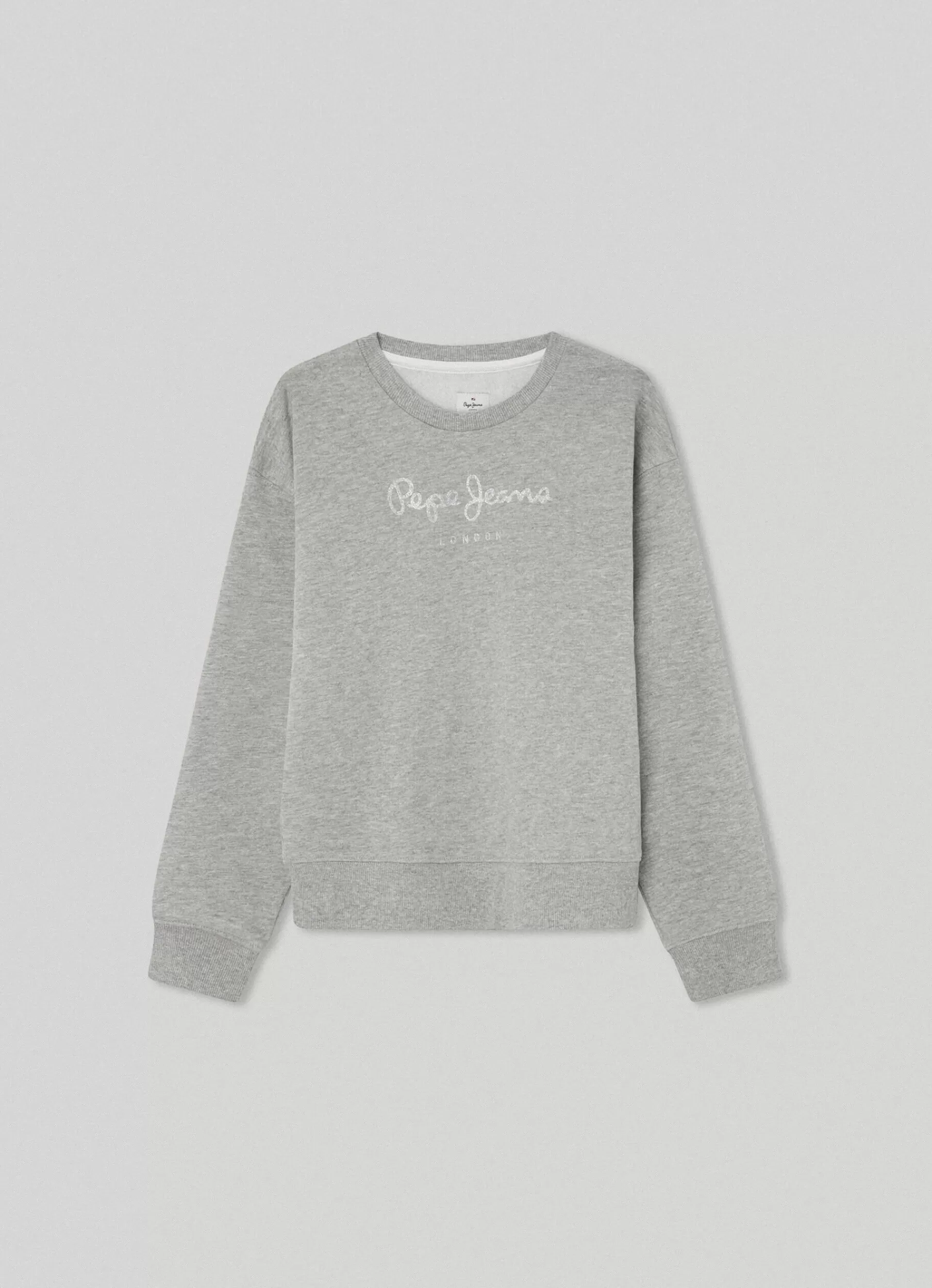 Sweats & Knits*KIDS Pepe Jeans LOGO PRINT COTTON SWEATSHIRT Marl Grey