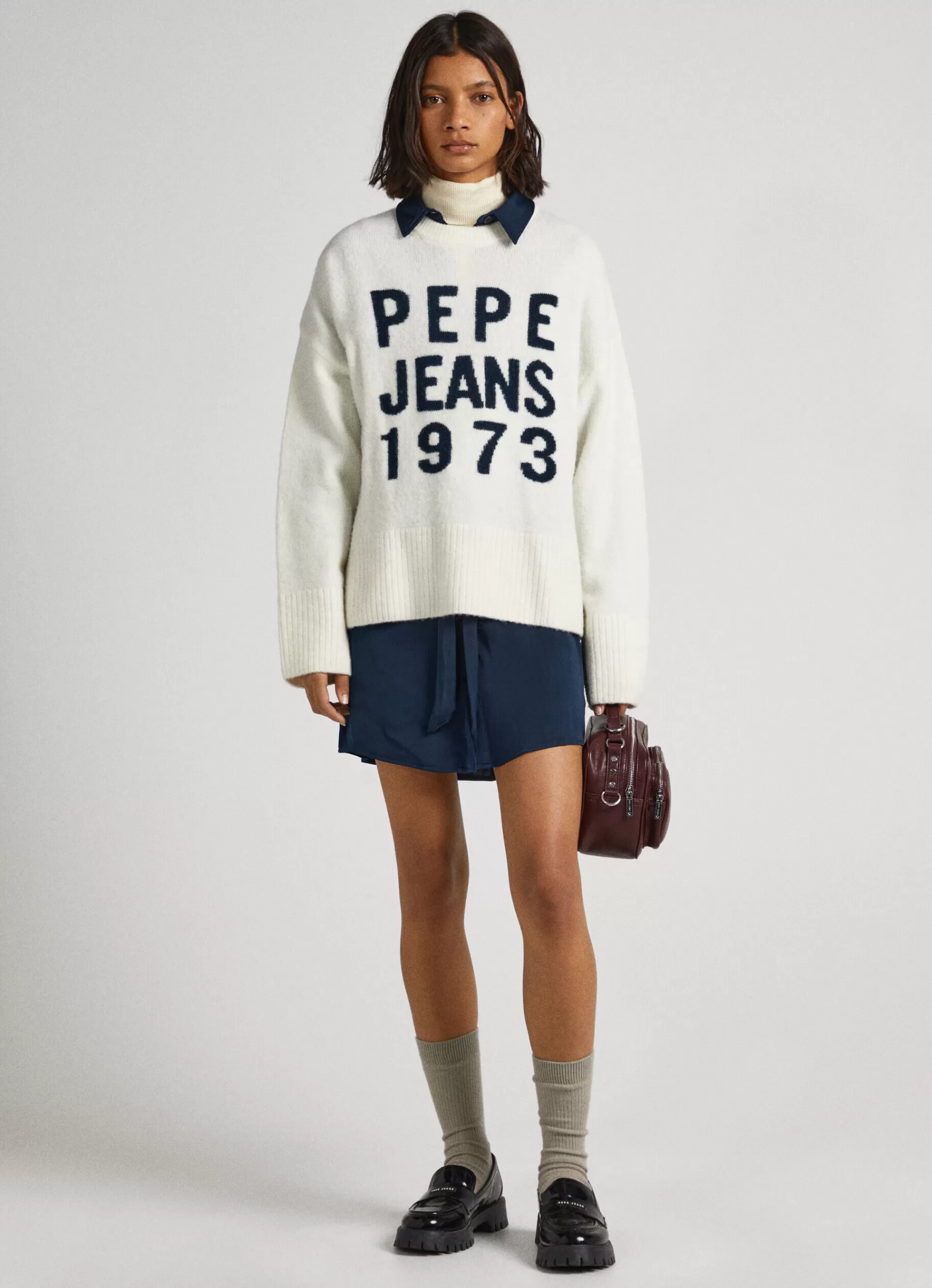 Sweaters & Cardigans | Knitwear*Women Pepe Jeans LOGO PRINT KNIT Mousse White