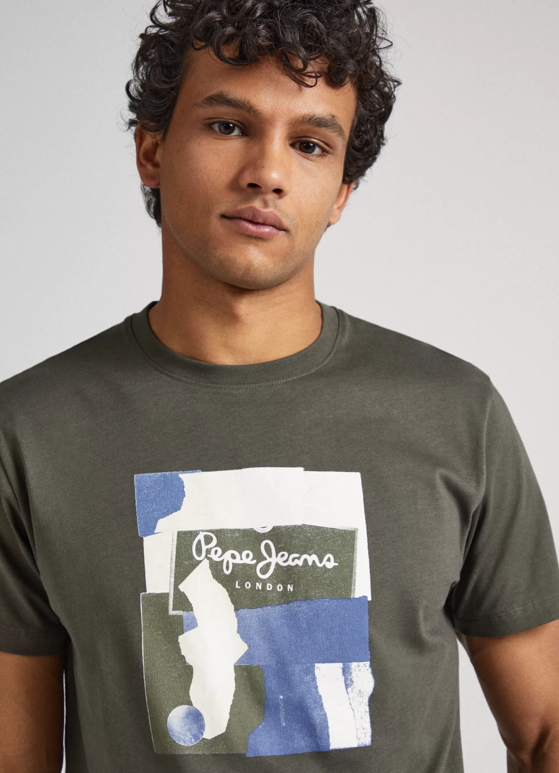 T-shirts*Men Pepe Jeans LOGO PRINT T-SHIRT Olive Green