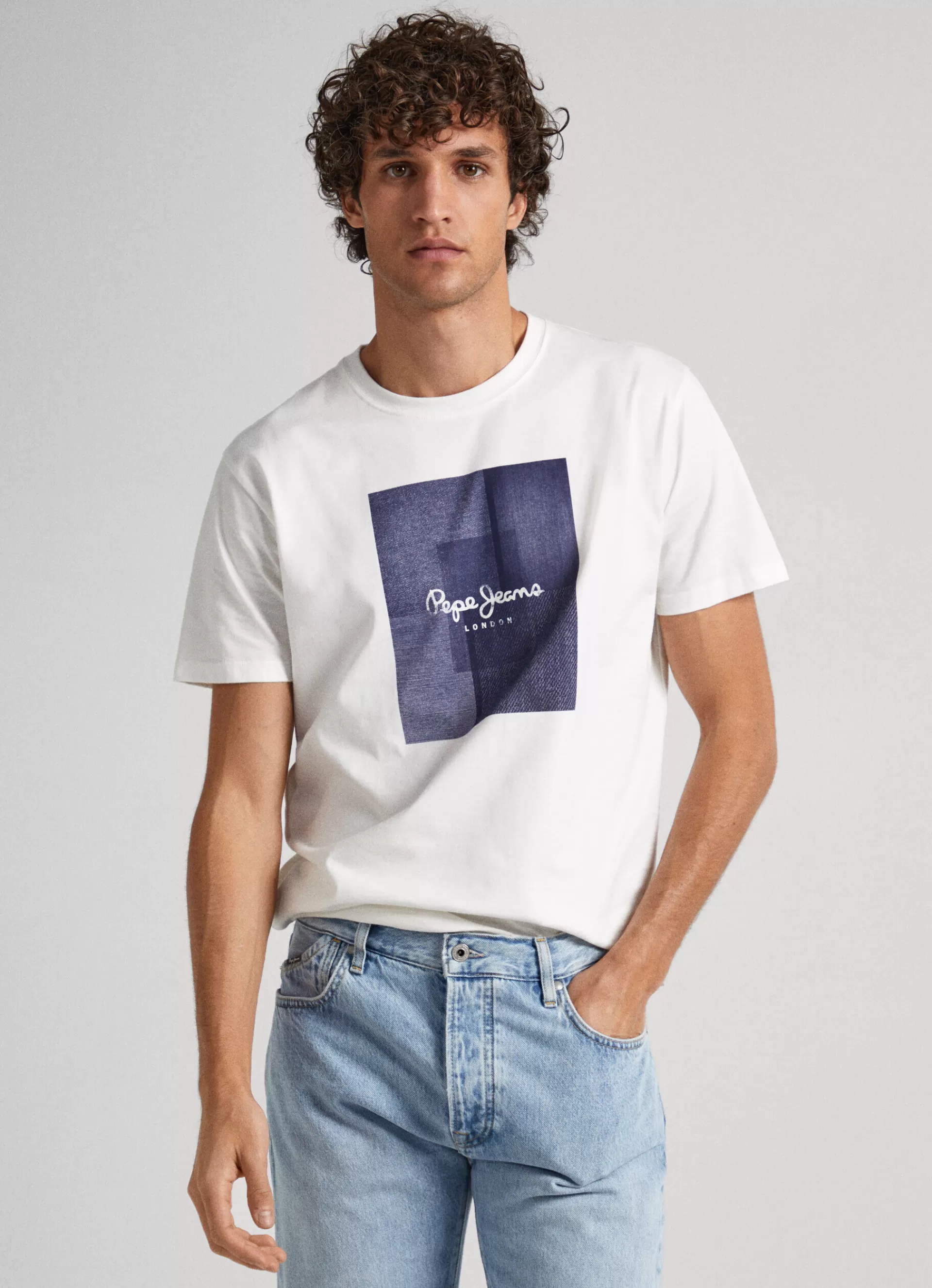 T-shirts*Men Pepe Jeans LOGO PRINT T-SHIRT Off White