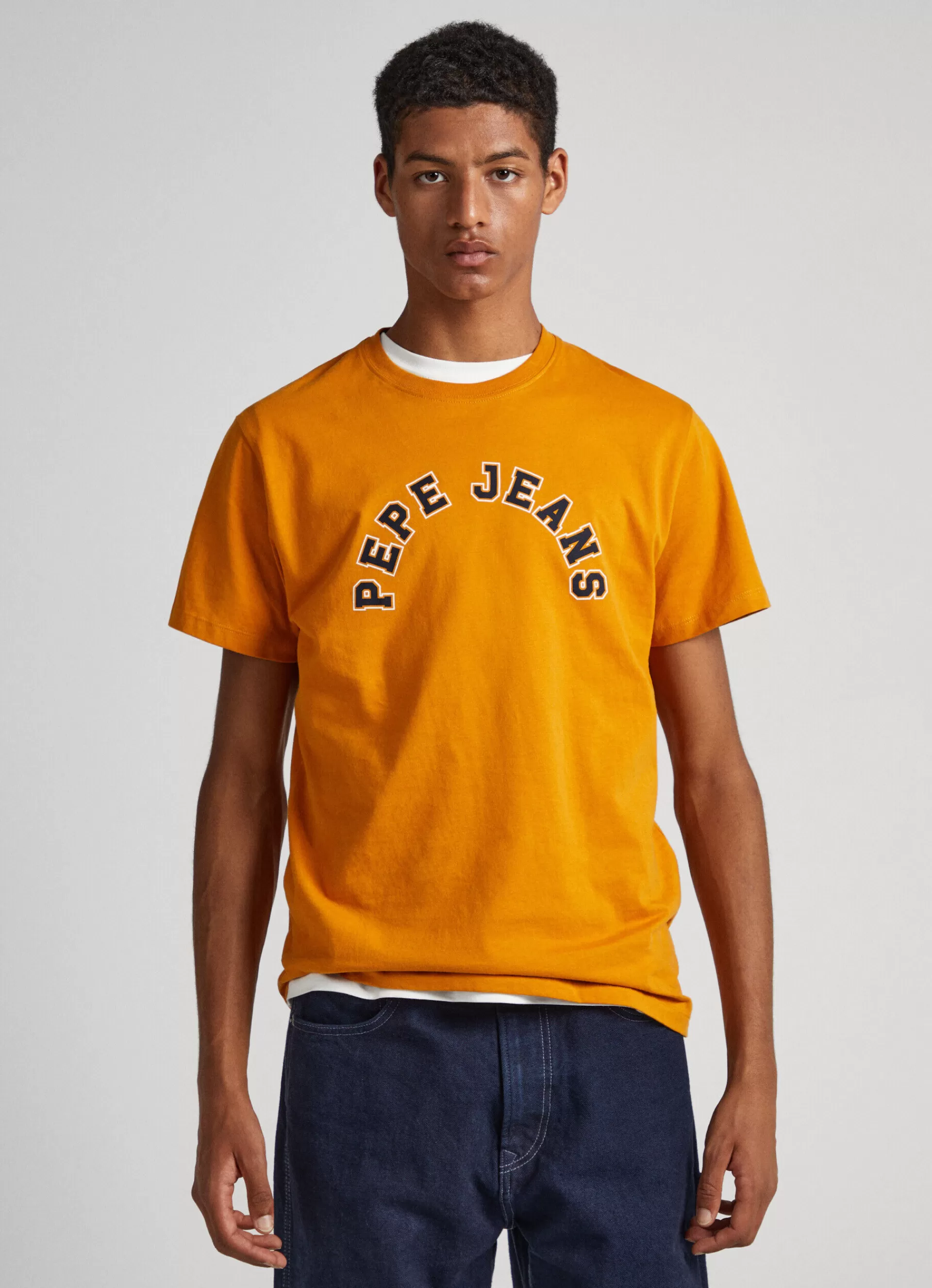 T-shirts*Men Pepe Jeans LOGO PRINT T-SHIRT Ochre Yellow