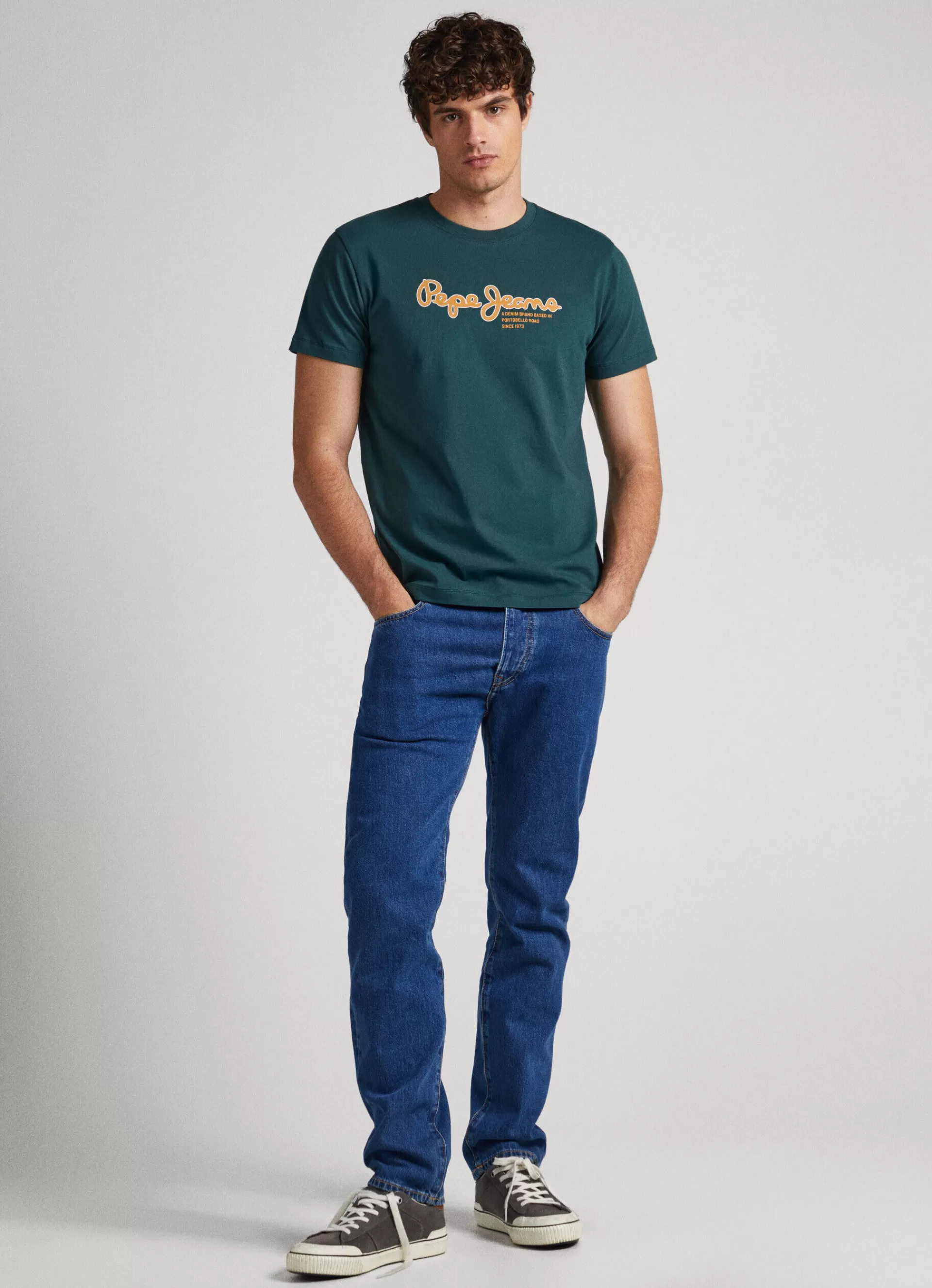 T-shirts*Men Pepe Jeans LOGO PRINT T-SHIRT Regent Green