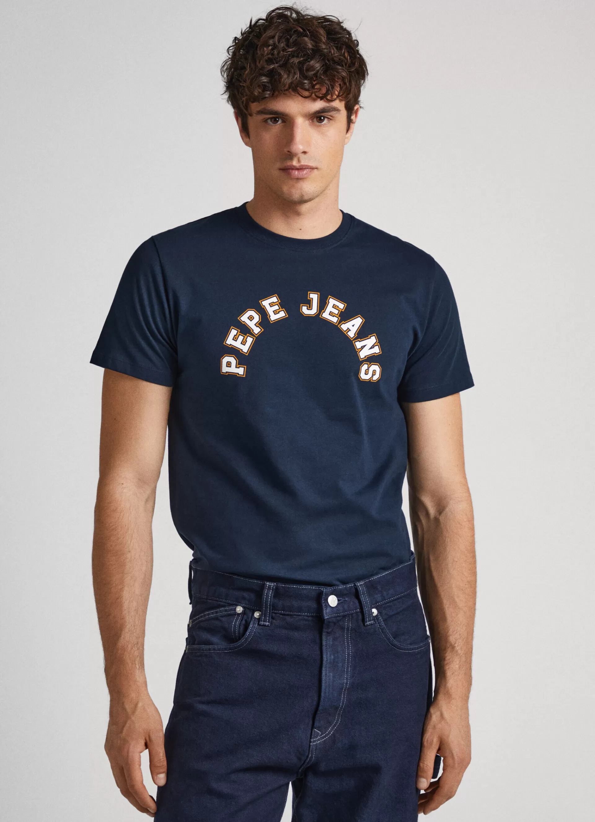 T-shirts*Men Pepe Jeans LOGO PRINT T-SHIRT Dulwich Blue