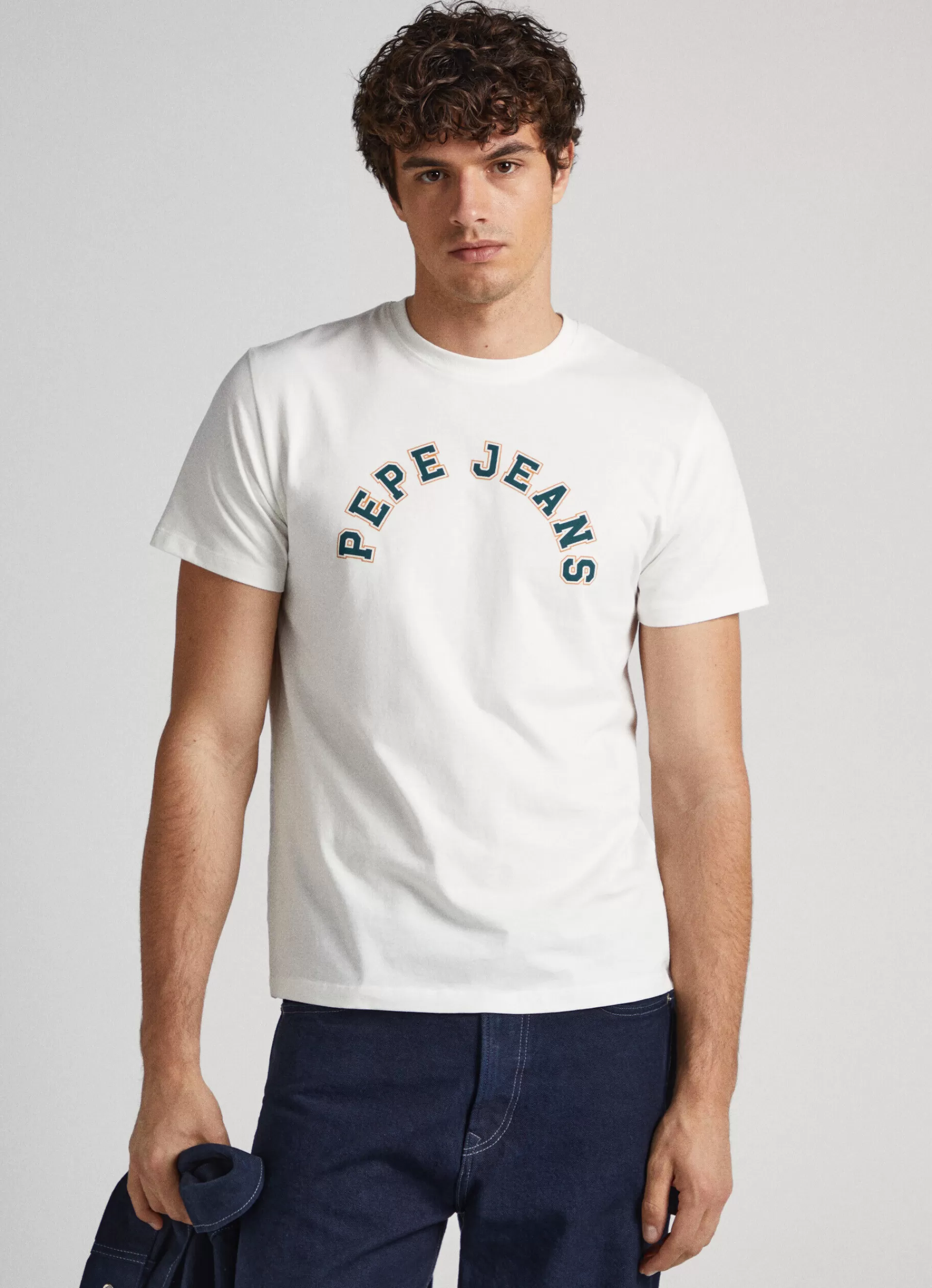 T-shirts*Men Pepe Jeans LOGO PRINT T-SHIRT Off White