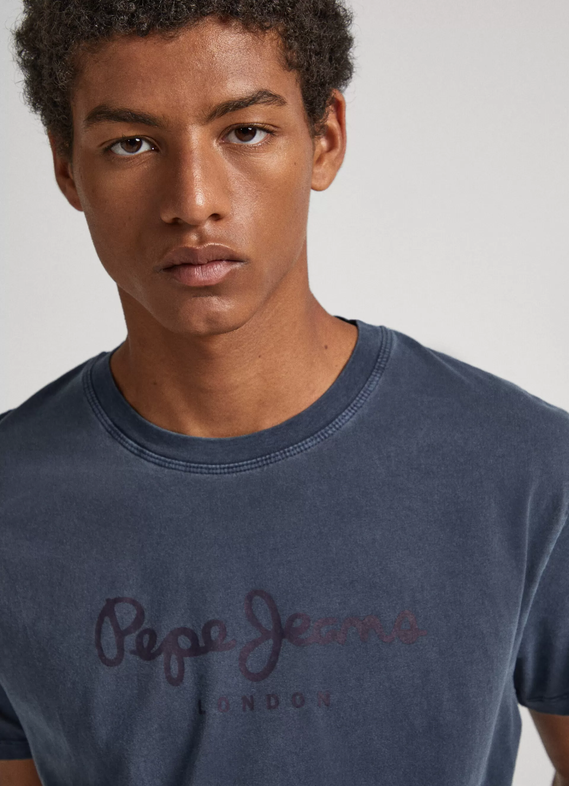 T-shirts*Men Pepe Jeans LOGO PRINT T-SHIRT Dulwich Blue