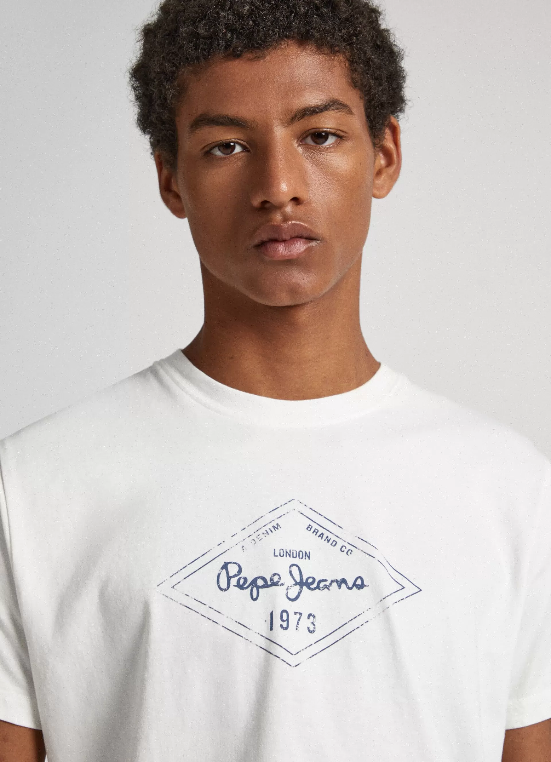 T-shirts*Men Pepe Jeans LOGO PRINT T-SHIRT Off White