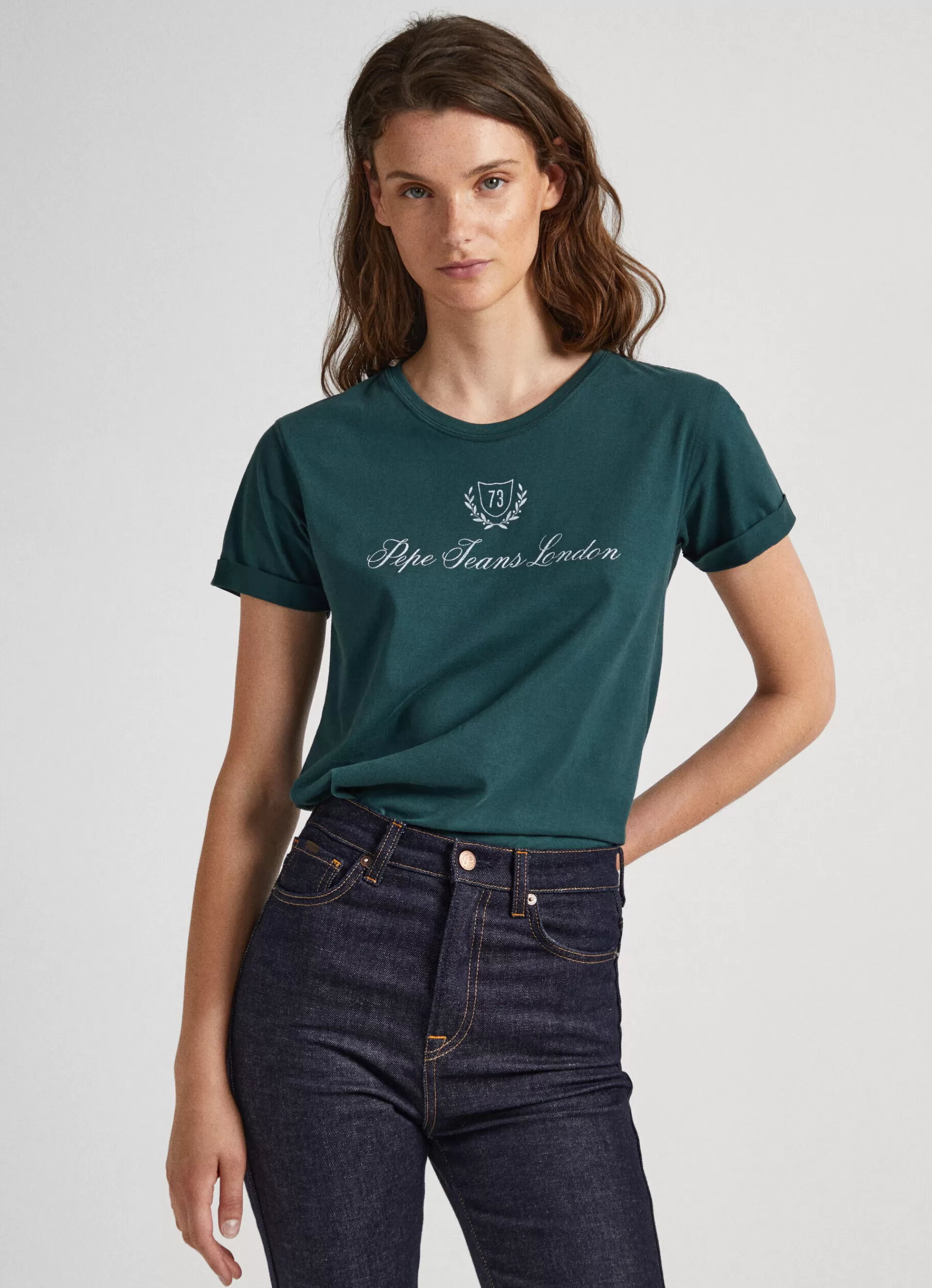 T-shirts*Women Pepe Jeans LOGO PRINT T-SHIRT Regent Green