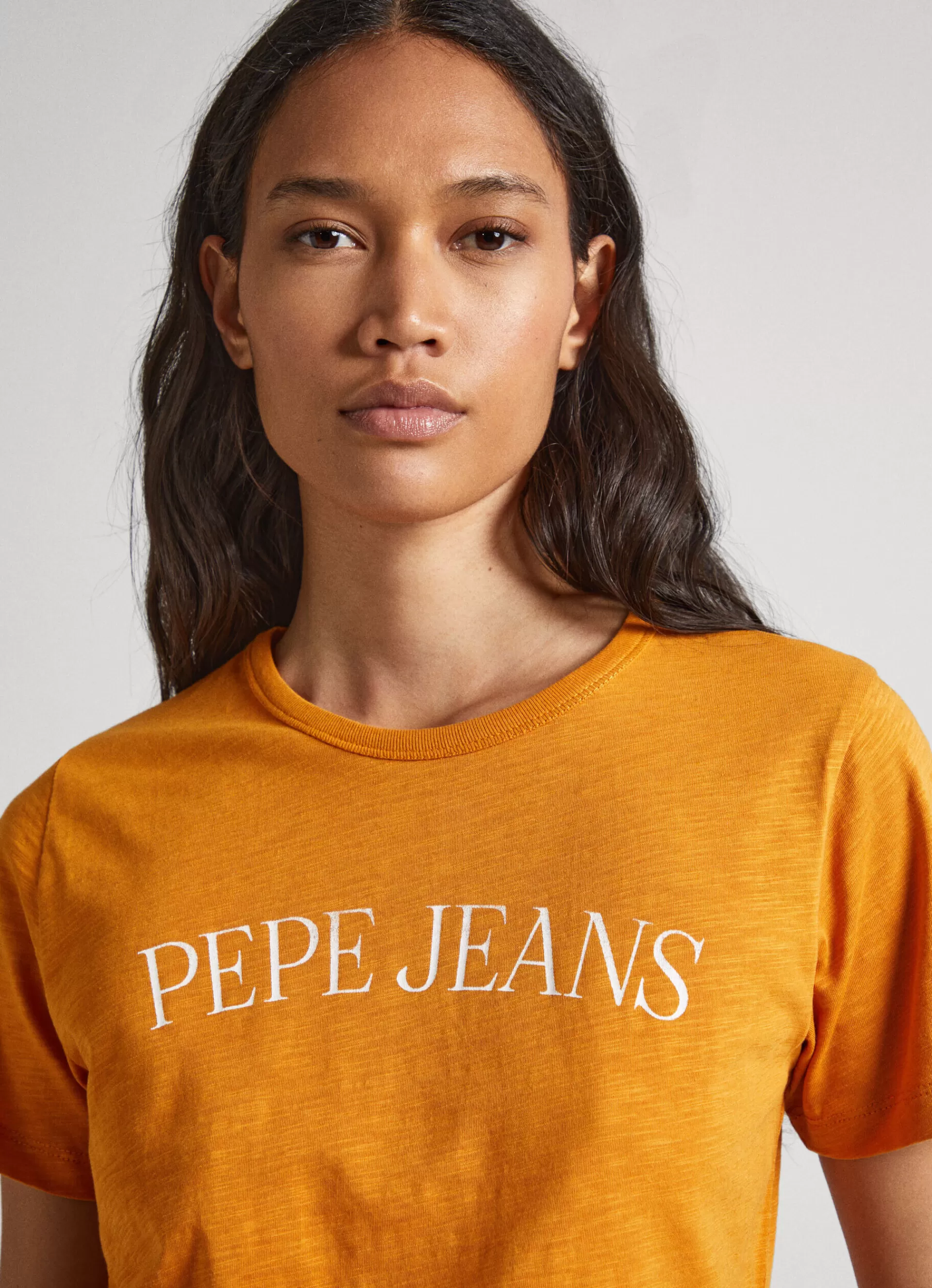 T-shirts*Women Pepe Jeans LOGO PRINT T-SHIRT Ochre Yellow