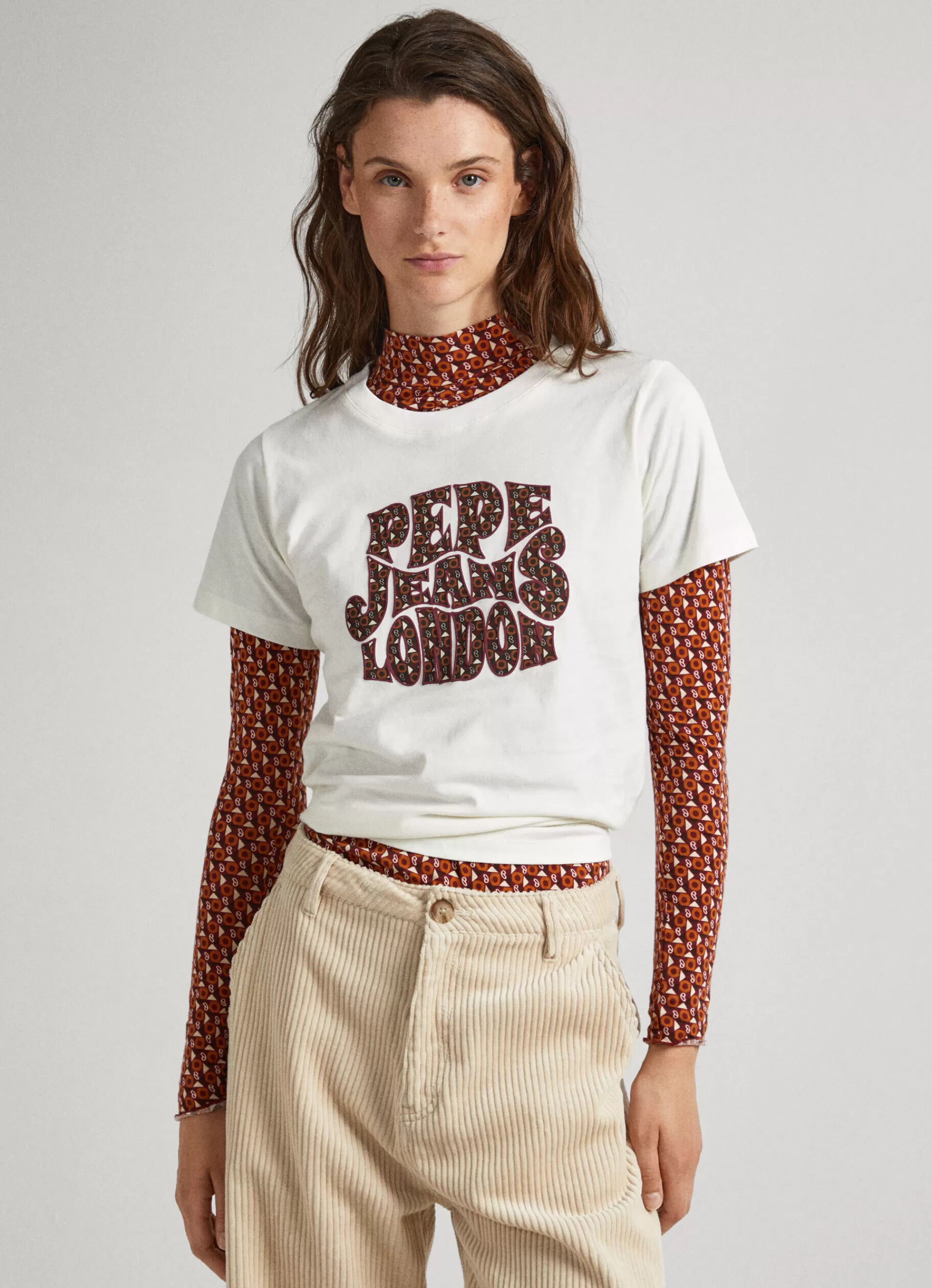 T-shirts*Women Pepe Jeans LOGO PRINT T-SHIRT Mousse White