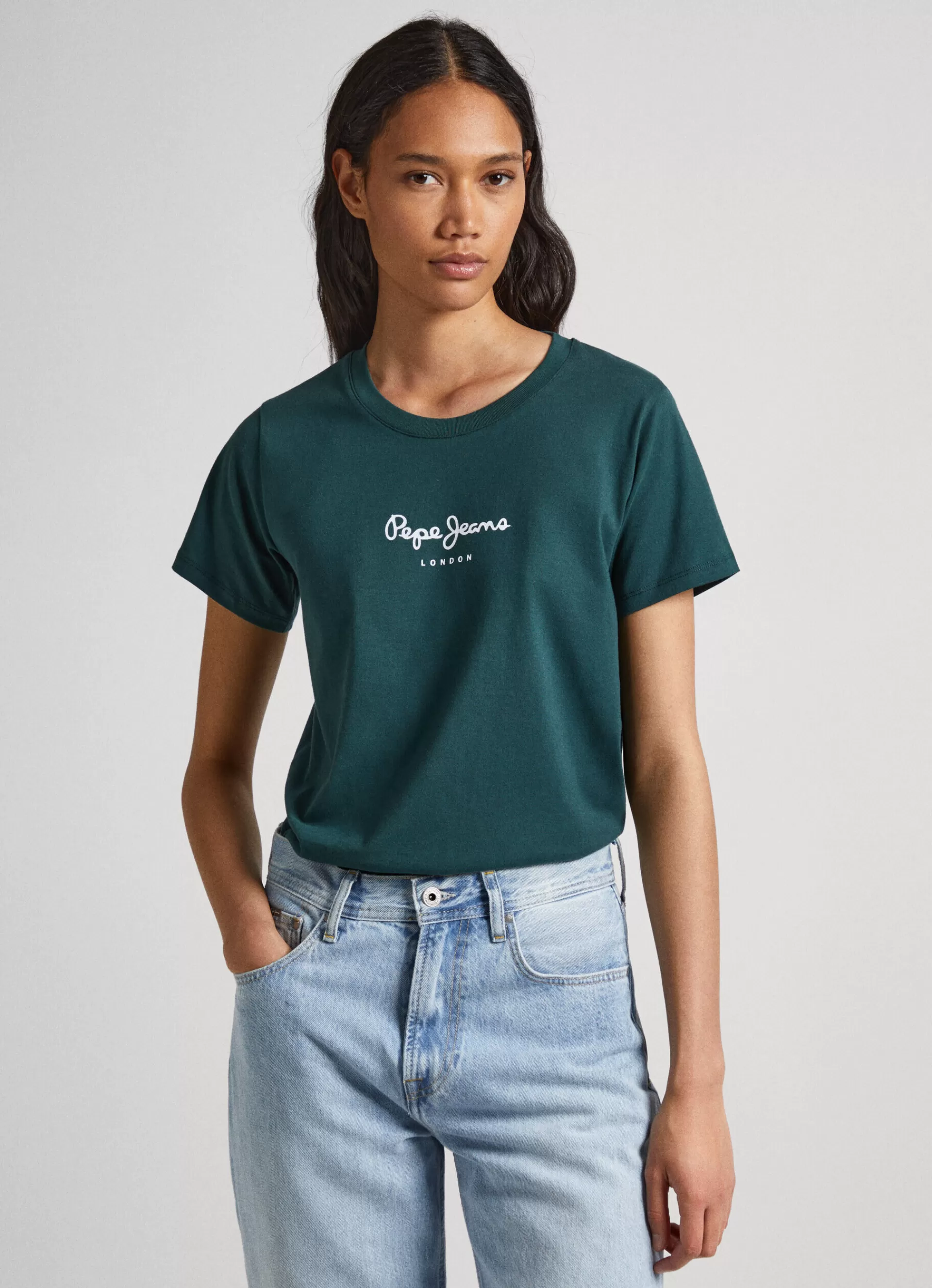 T-shirts*Women Pepe Jeans LOGO PRINT T-SHIRT Regent Green