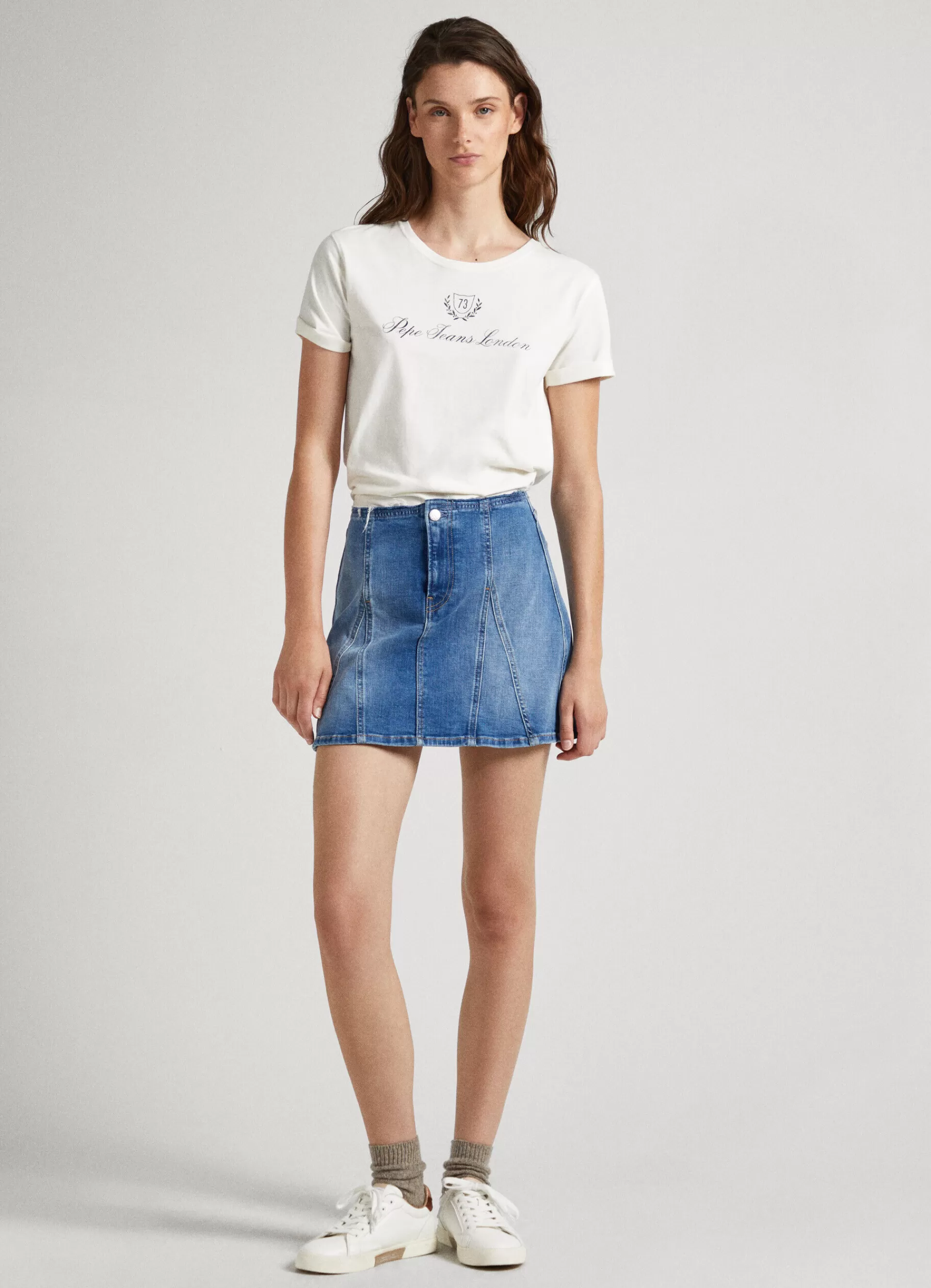 T-shirts*Women Pepe Jeans LOGO PRINT T-SHIRT Mousse White