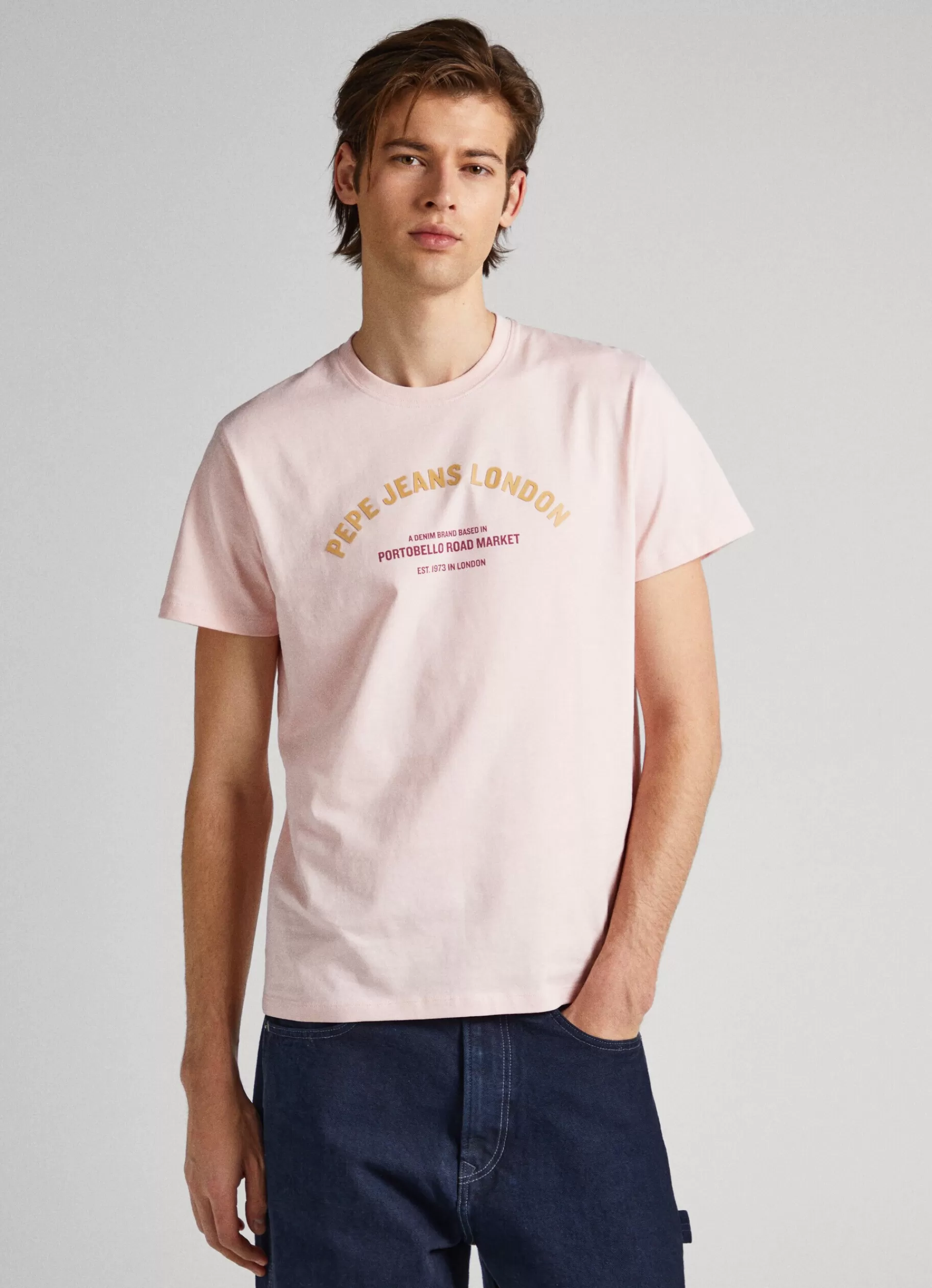 T-shirts*Men Pepe Jeans LOGO PRINTED T-SHIRT Spritzer Pink