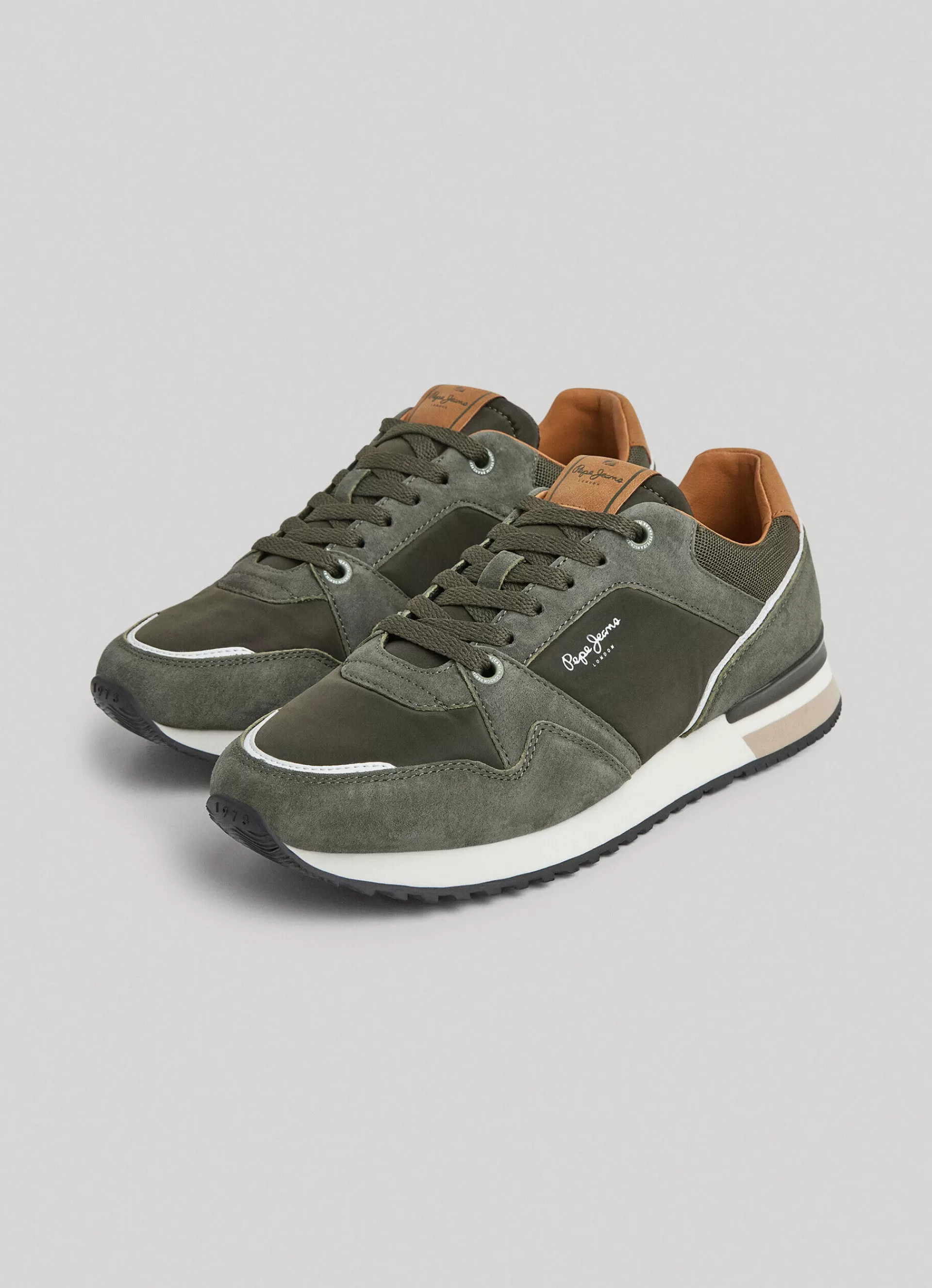 Sneakers*Men Pepe Jeans LONDON ROAD RUNNING SHOES Khaki Green