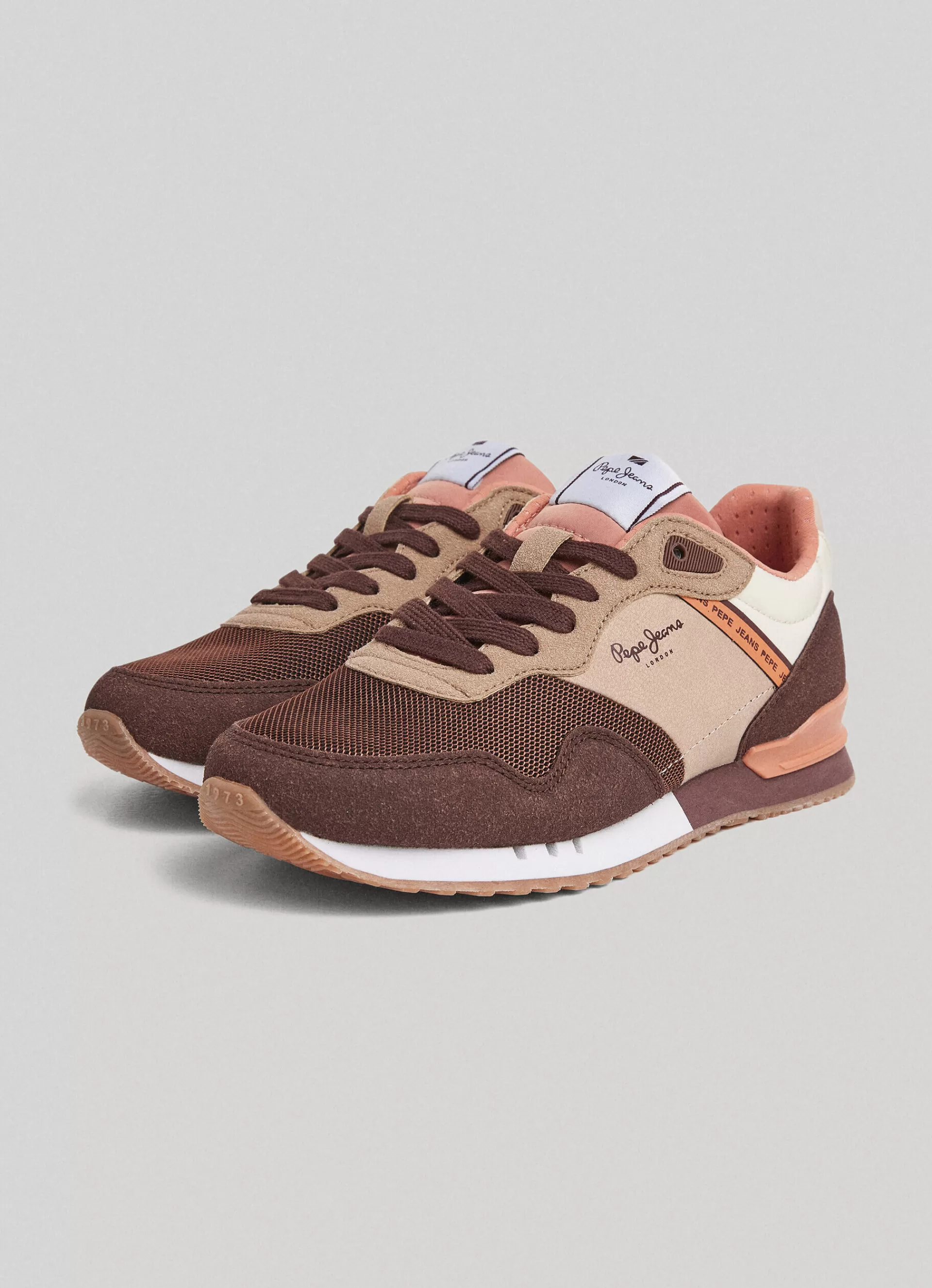 Sneakers*Women Pepe Jeans LONDON TAWNY RUNNING SHOES Dark Mocca Brown