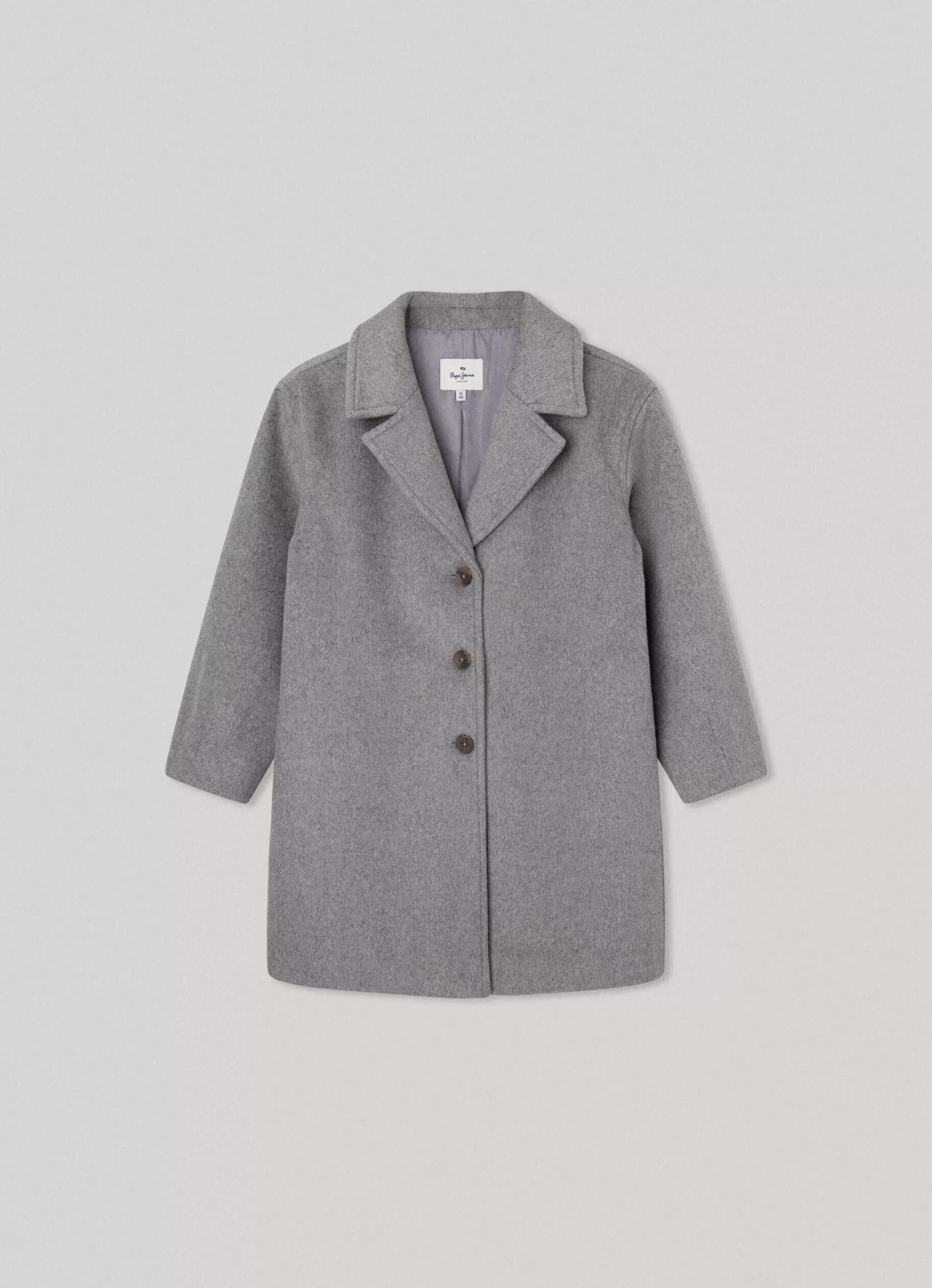 Coats & Jackets*KIDS Pepe Jeans LONG WOOL COAT Marl Grey