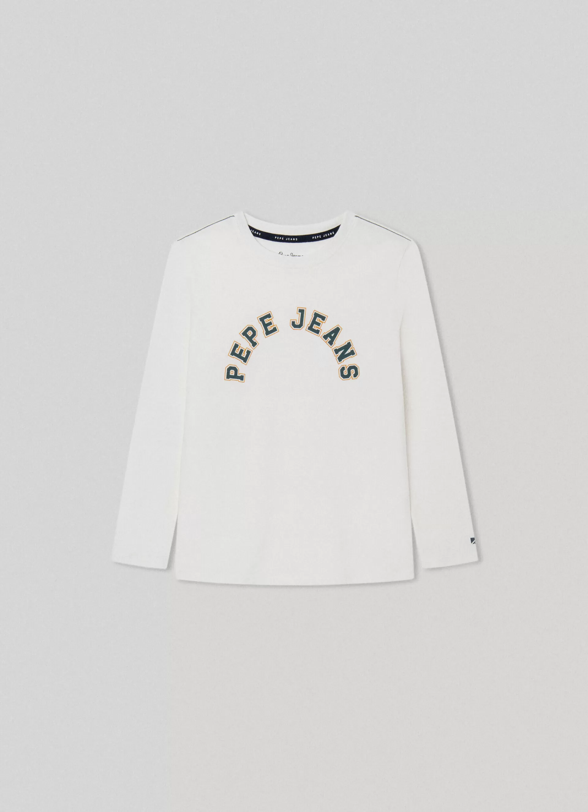 T-shirts*KIDS Pepe Jeans LONG-SLEEVED LOGO PRINT T-SHIRT Off White