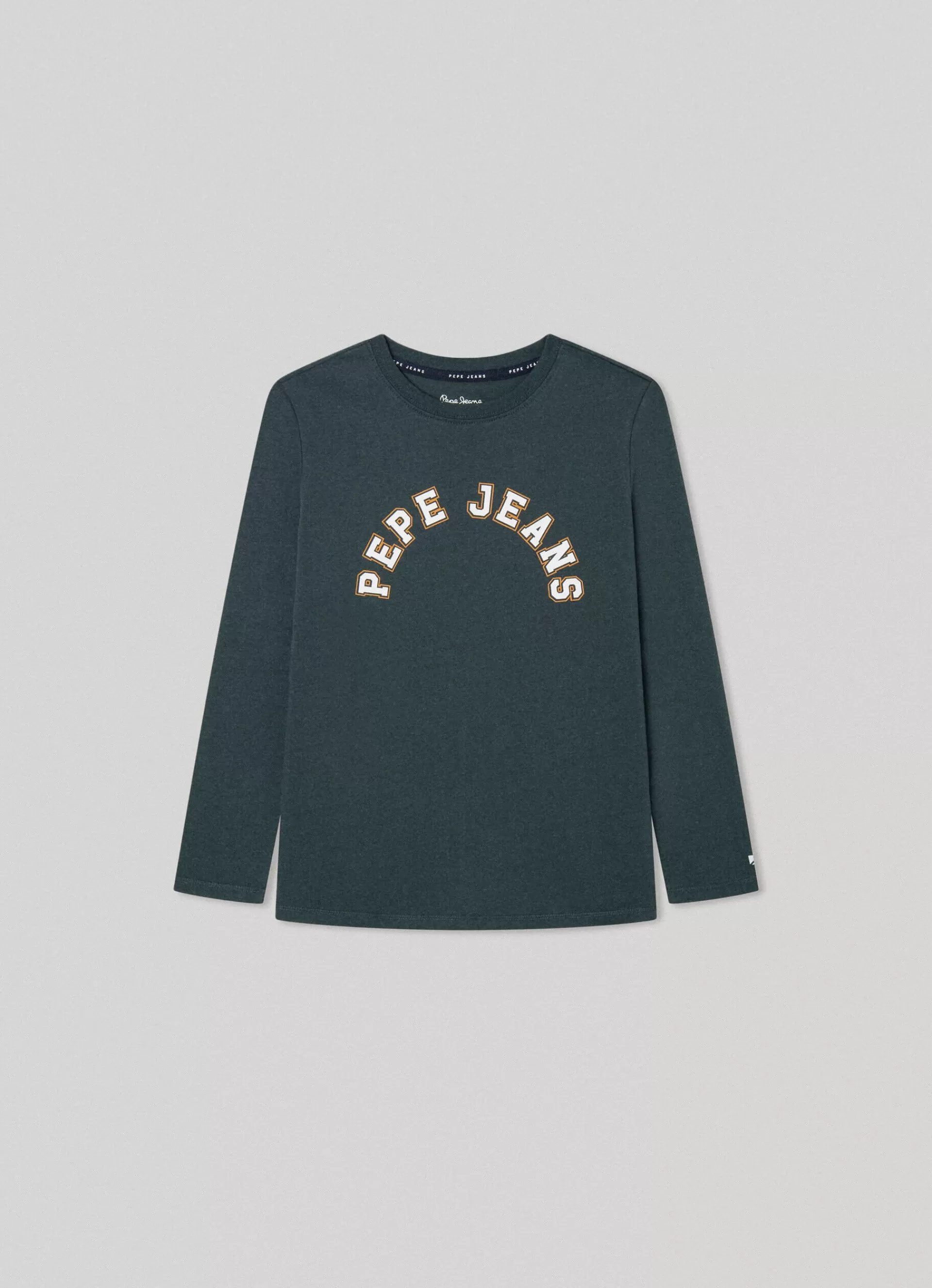 T-shirts*KIDS Pepe Jeans LONG-SLEEVED LOGO PRINT T-SHIRT Regent Green