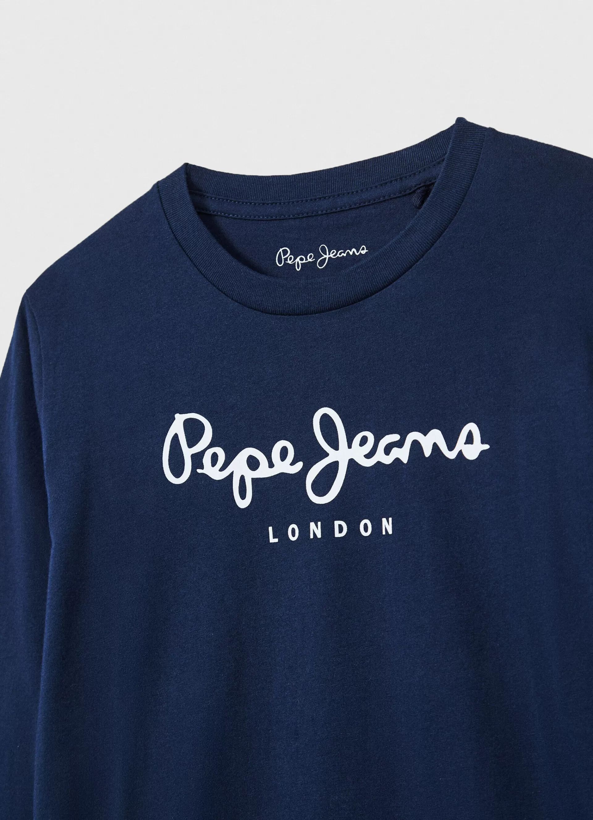 T-shirts*KIDS Pepe Jeans LONG-SLEEVED T-SHIRT PRINTED LOGO Navy